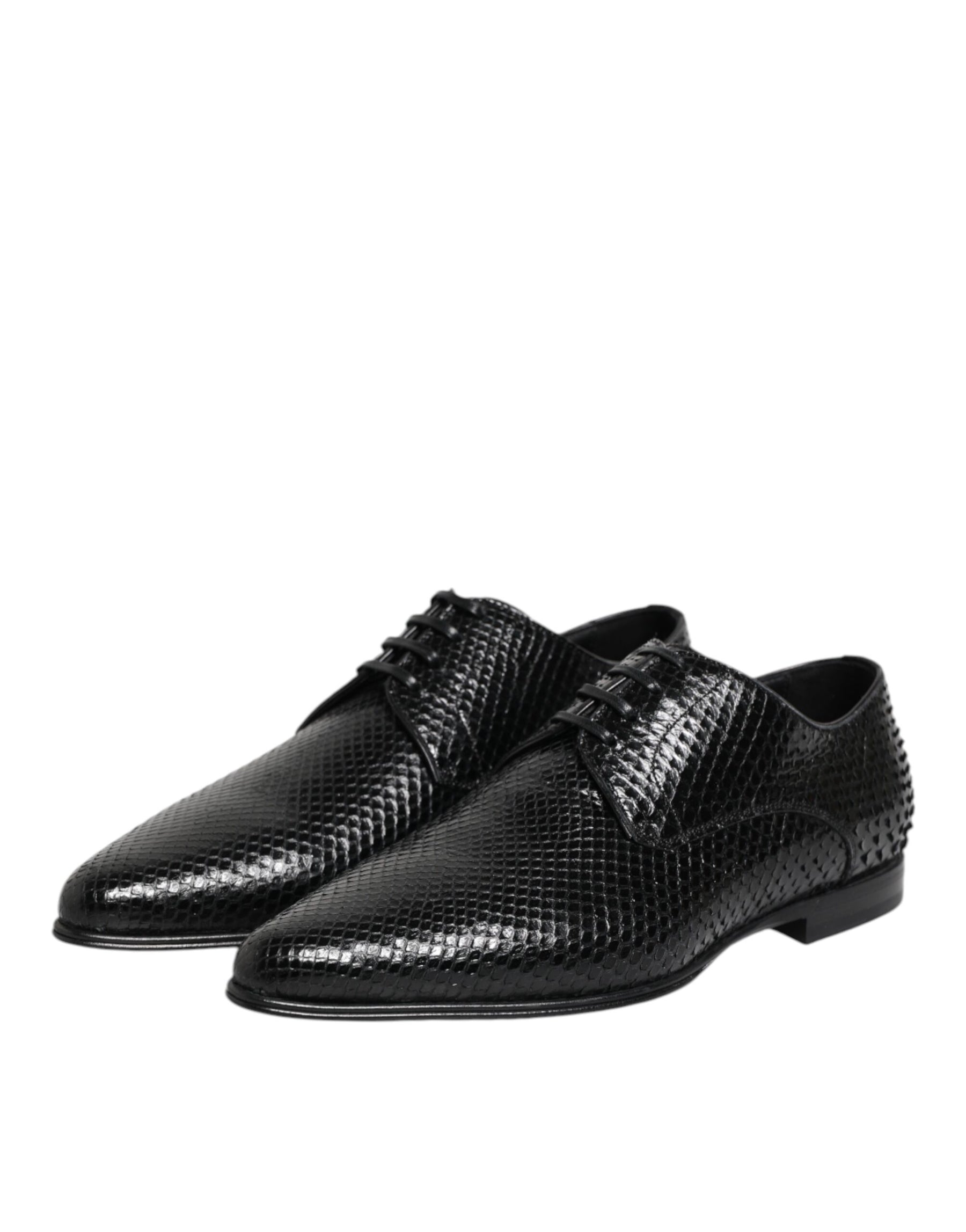 Dolce & Gabbana Black Exotic Leather Lace Up Derby Shoes | Regal Royce
