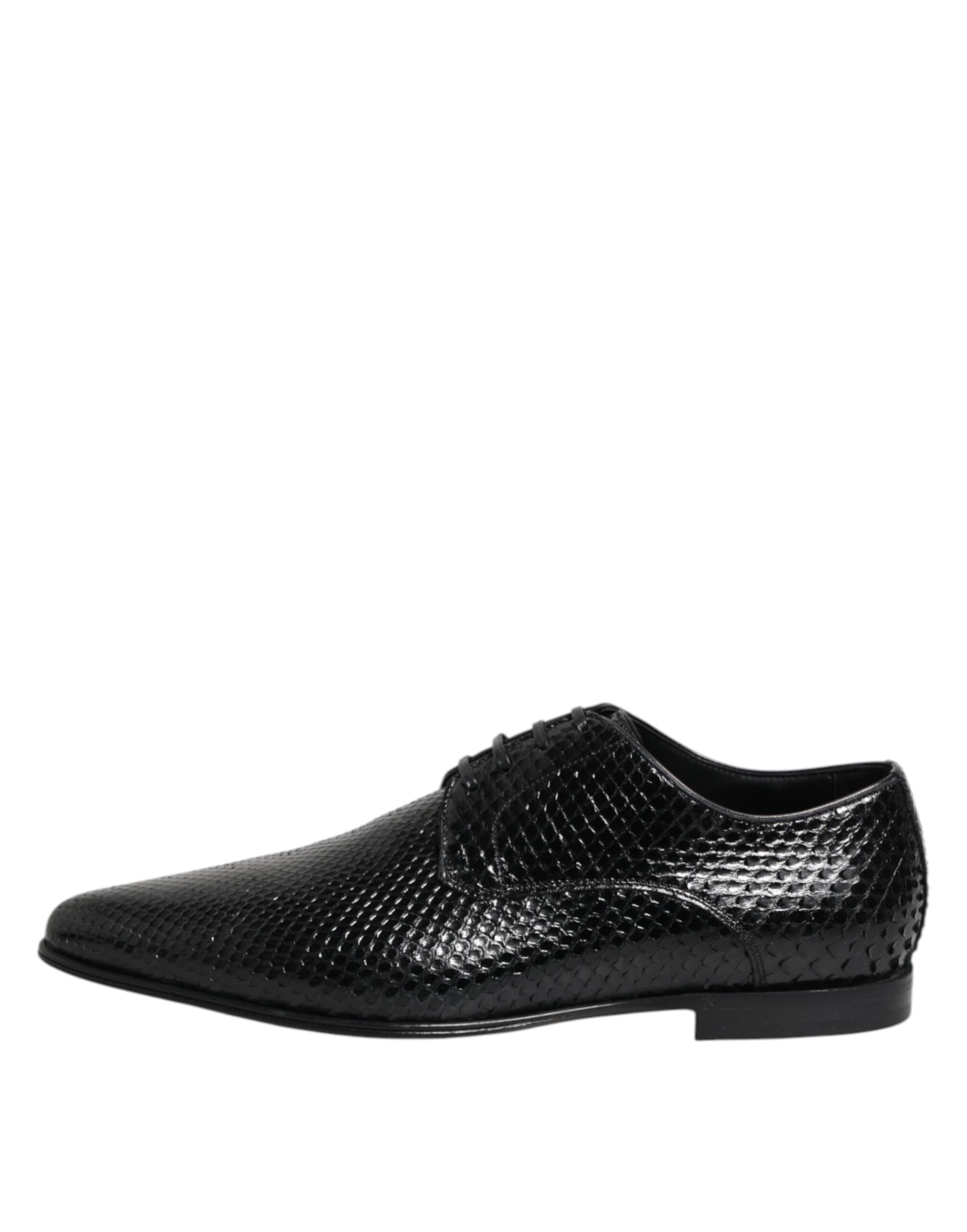 Dolce & Gabbana Black Exotic Leather Lace Up Derby Shoes | Regal Royce