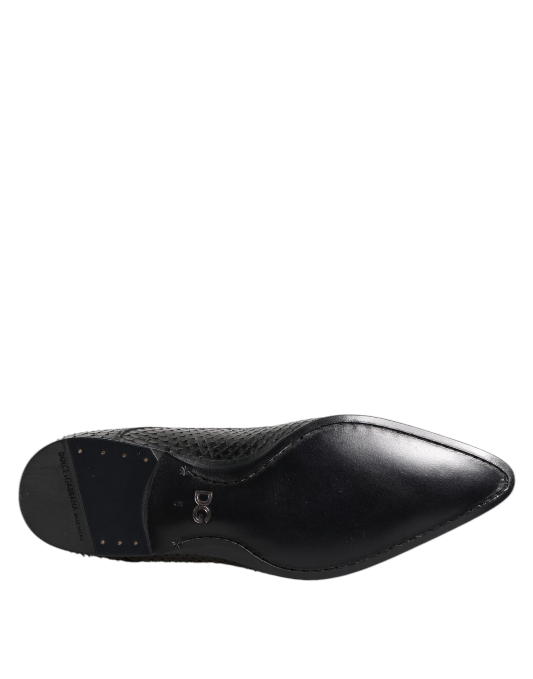 Dolce & Gabbana Black Exotic Leather Lace Up Derby Shoes | Regal Royce