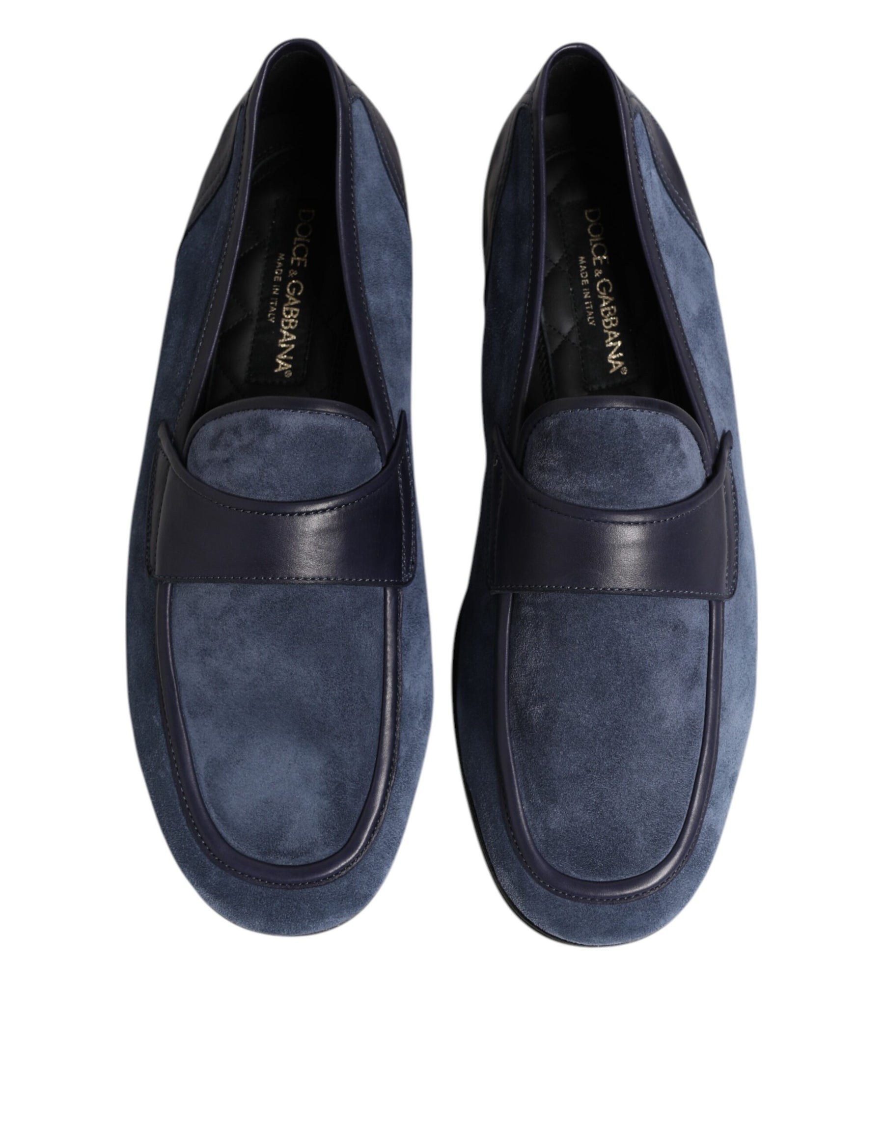 Dolce & Gabbana Blue Suede Leather Loafers Moccasin Shoes | Regal Royce