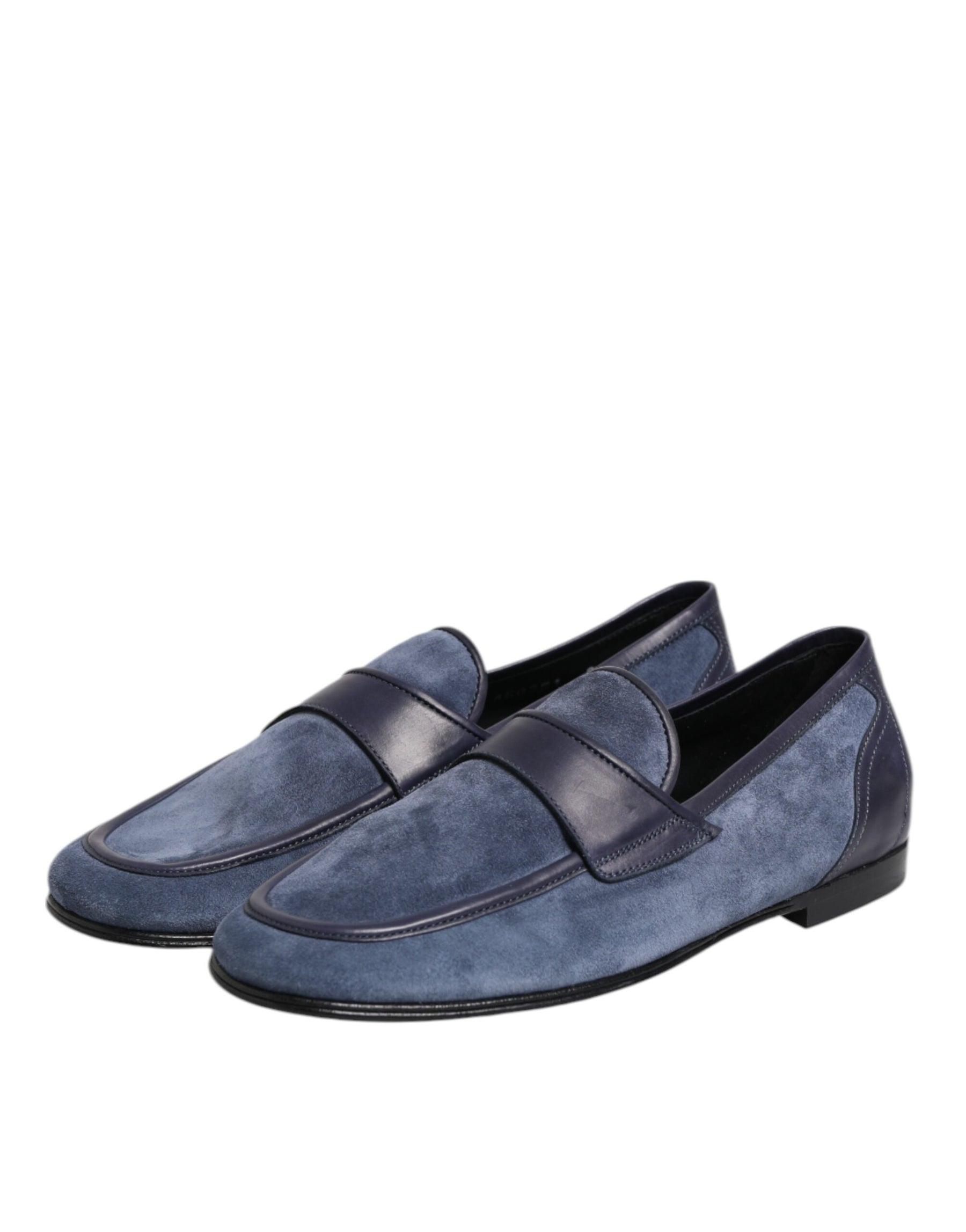 Dolce & Gabbana Blue Suede Leather Loafers Moccasin Shoes | Regal Royce