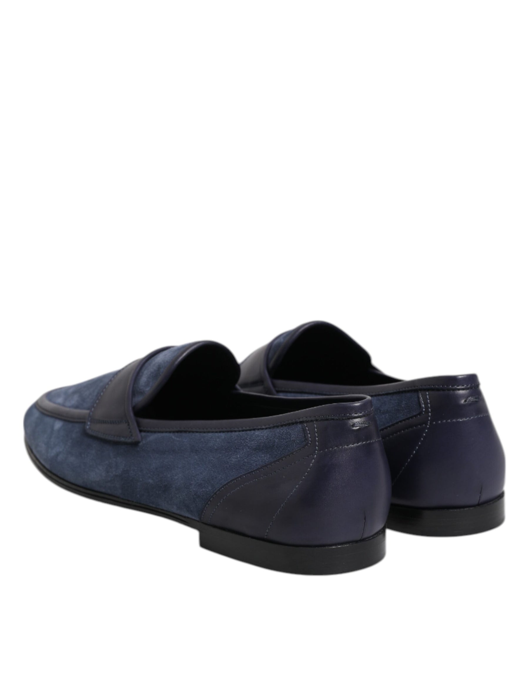 Dolce & Gabbana Blue Suede Leather Loafers Moccasin Shoes | Regal Royce
