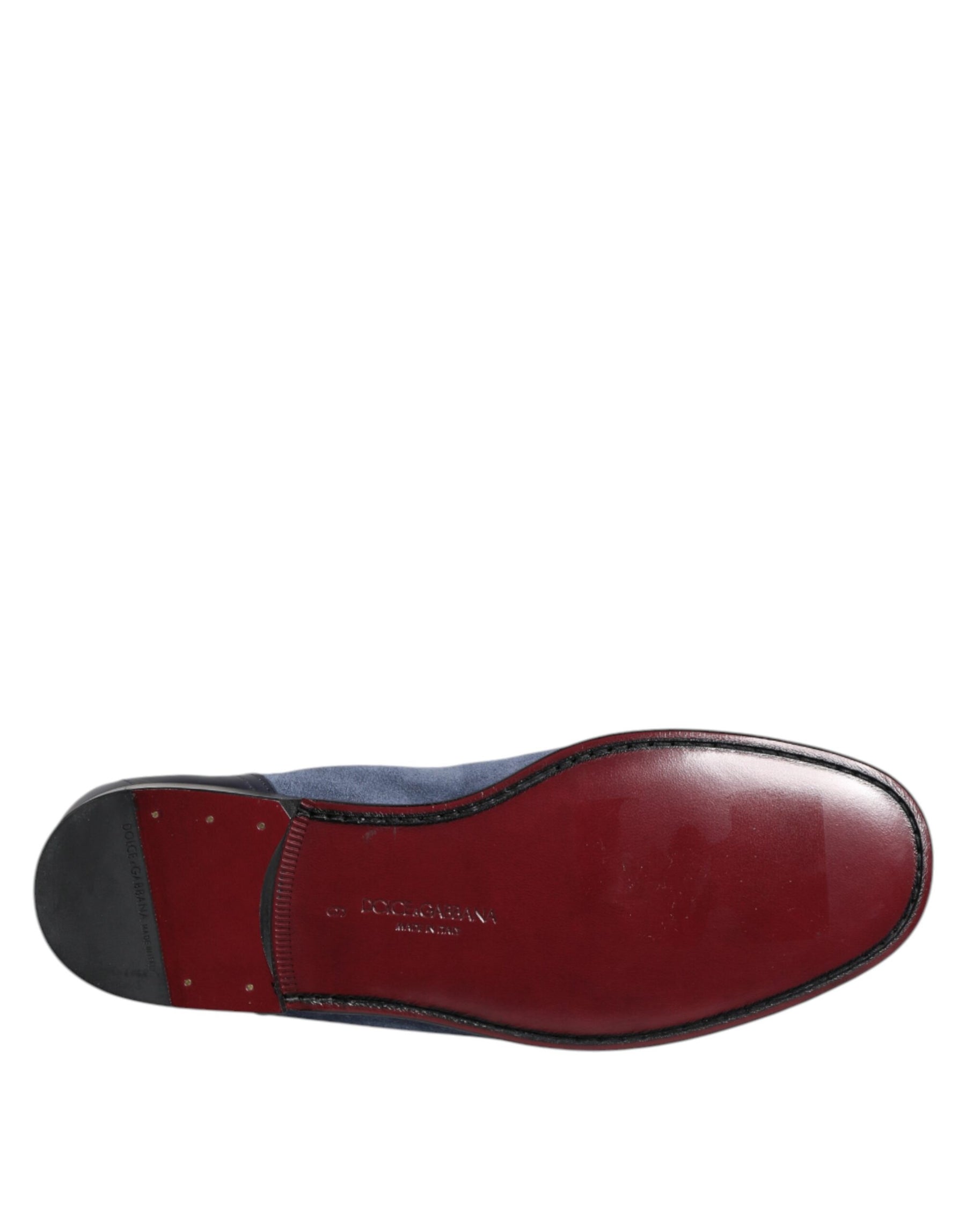 Dolce & Gabbana Blue Suede Leather Loafers Moccasin Shoes | Regal Royce