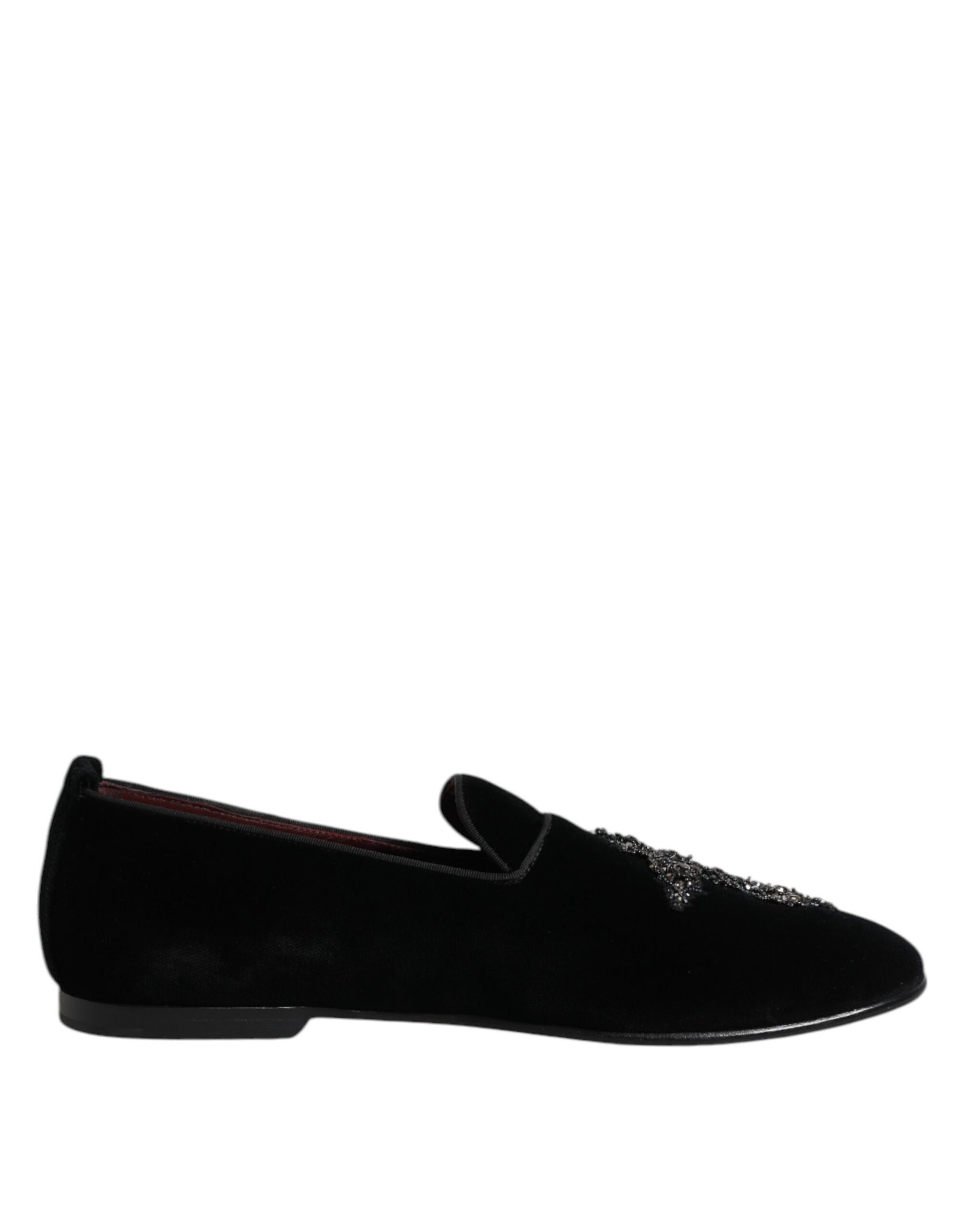 Dolce & Gabbana Black Suede Cross Slip On Loafers Dress Shoes | Regal Royce