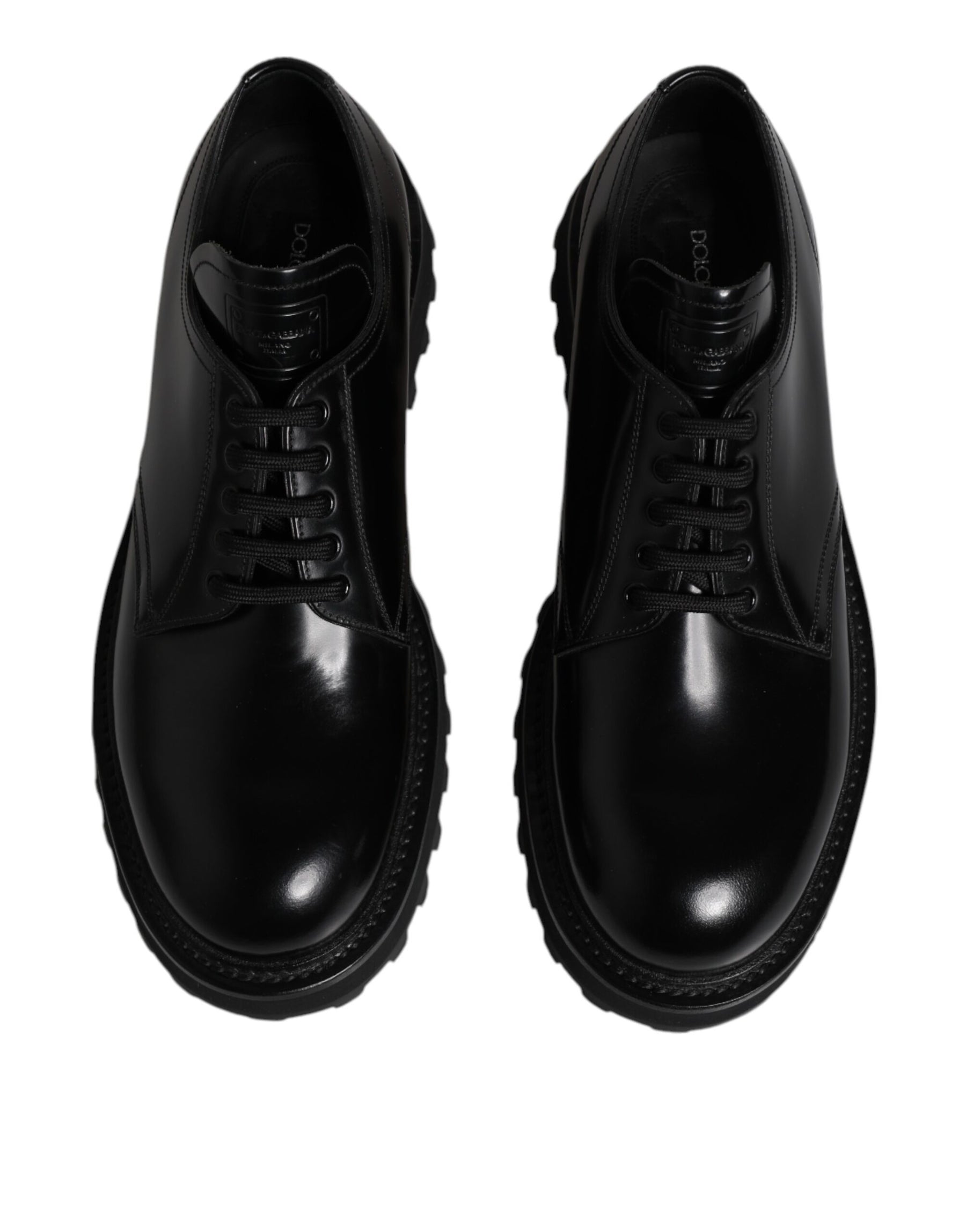 Dolce & Gabbana Black Leather Lace Up Trekking Dress Shoes | Regal Royce