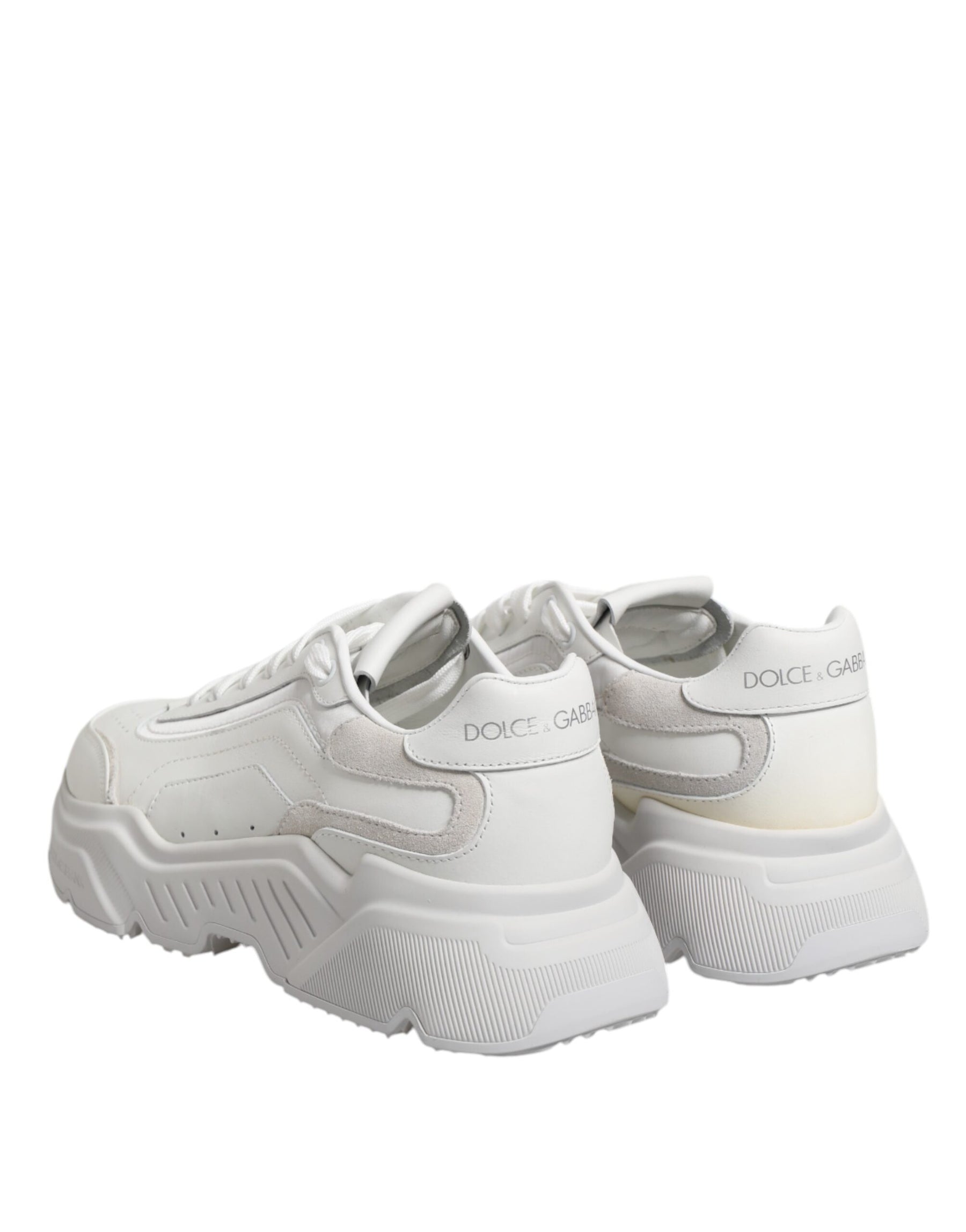 Dolce & Gabbana White Leather Daymaster Low Top Sneakers Shoes | Regal Royce
