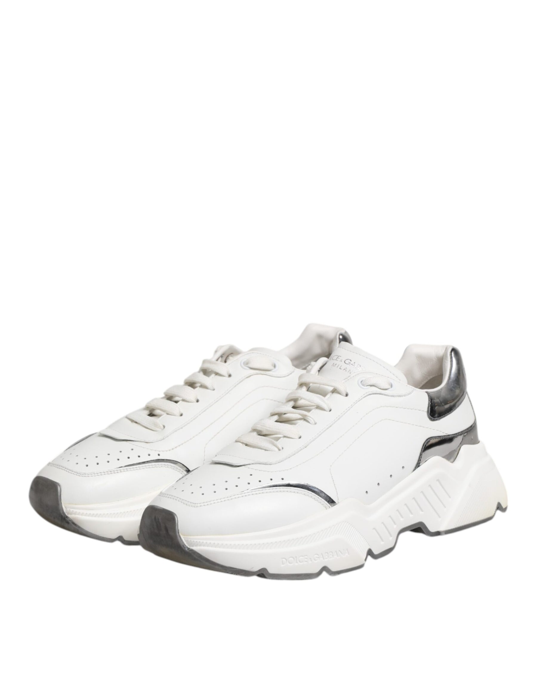 Dolce & Gabbana White Daymaster Leather Low Top Sneakers Shoes | Regal Royce