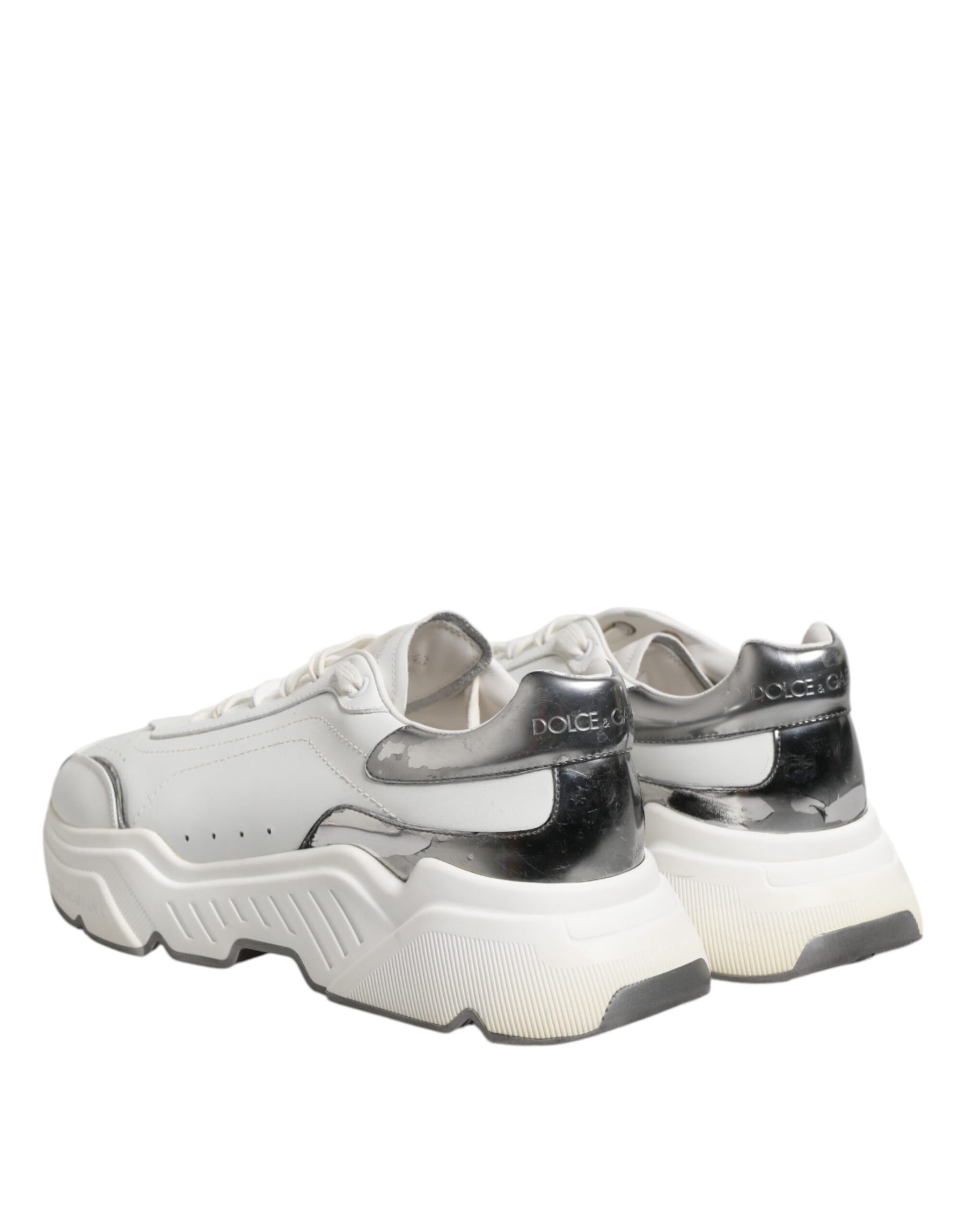 Dolce & Gabbana White Daymaster Leather Low Top Sneakers Shoes | Regal Royce