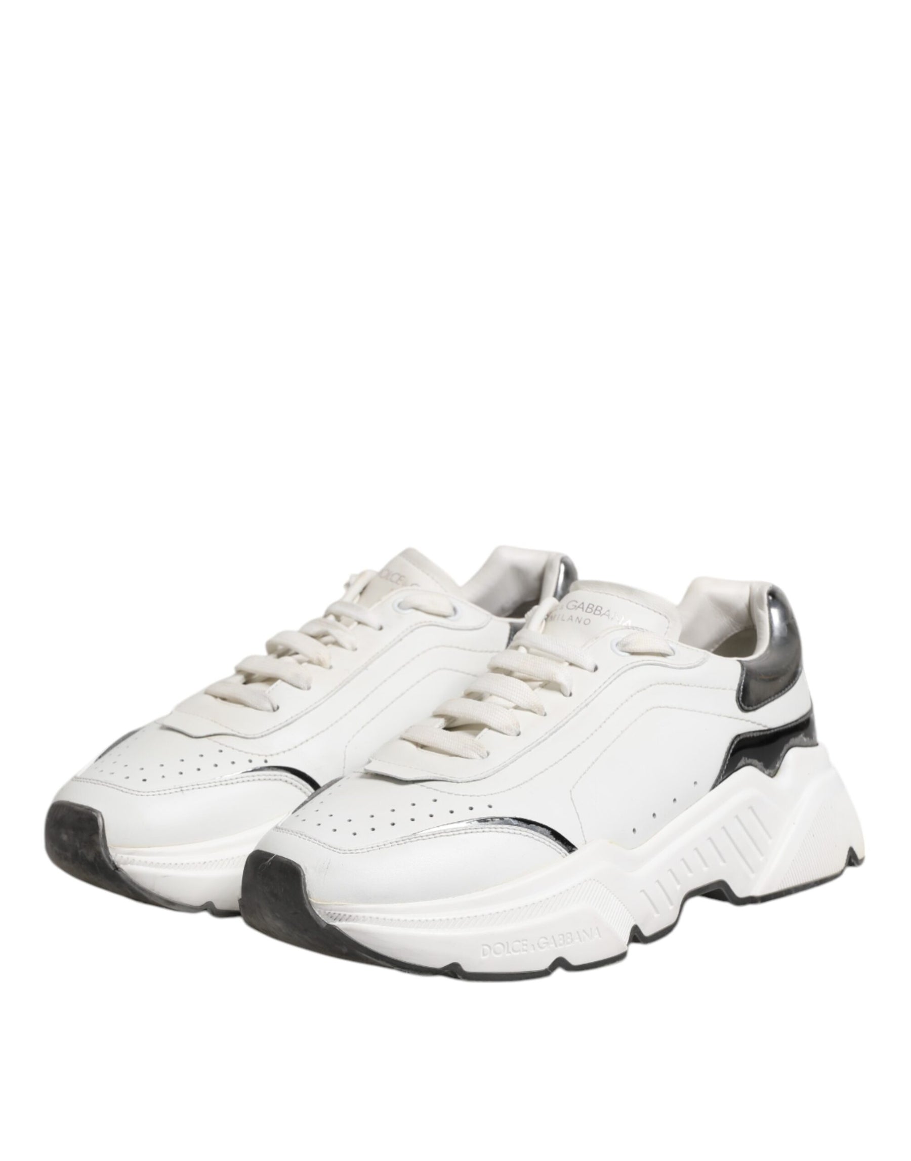 Dolce & Gabbana White Daymaster Leather Low Top Sneakers Shoes | Regal Royce