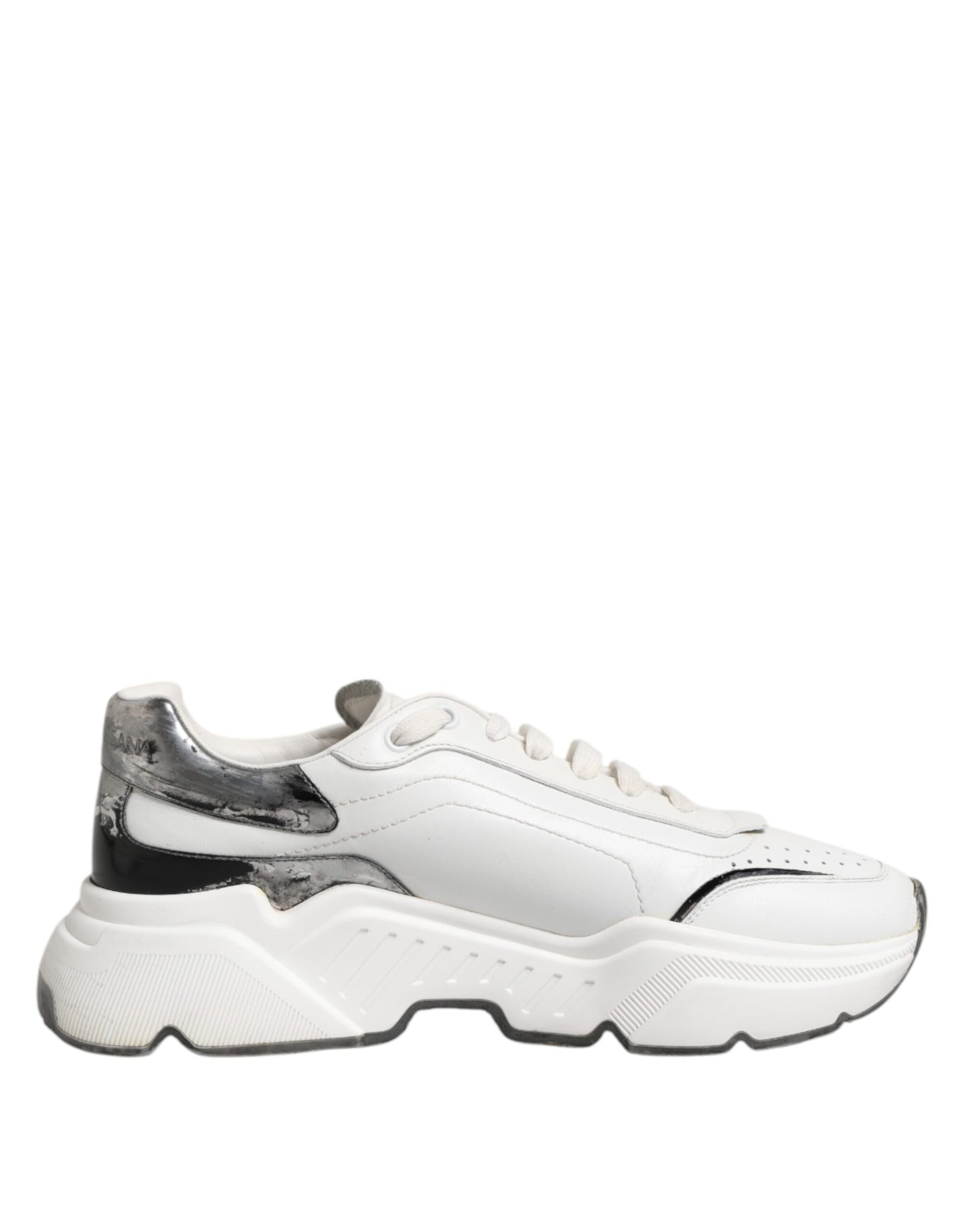 Dolce & Gabbana White Daymaster Leather Low Top Sneakers Shoes | Regal Royce