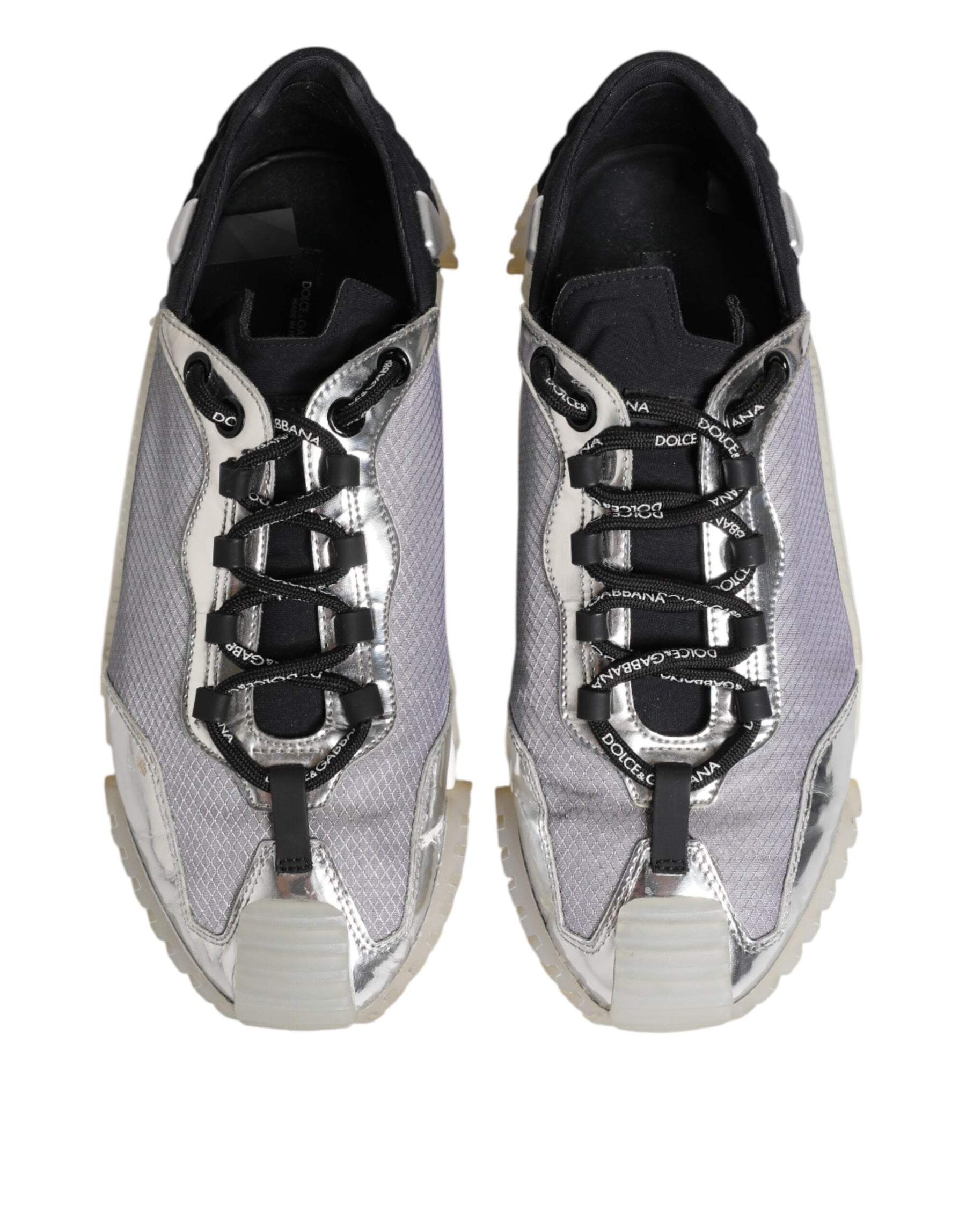 Dolce & Gabbana Black Silver NS1 Men Low Top Sneakers Shoes | Regal Royce