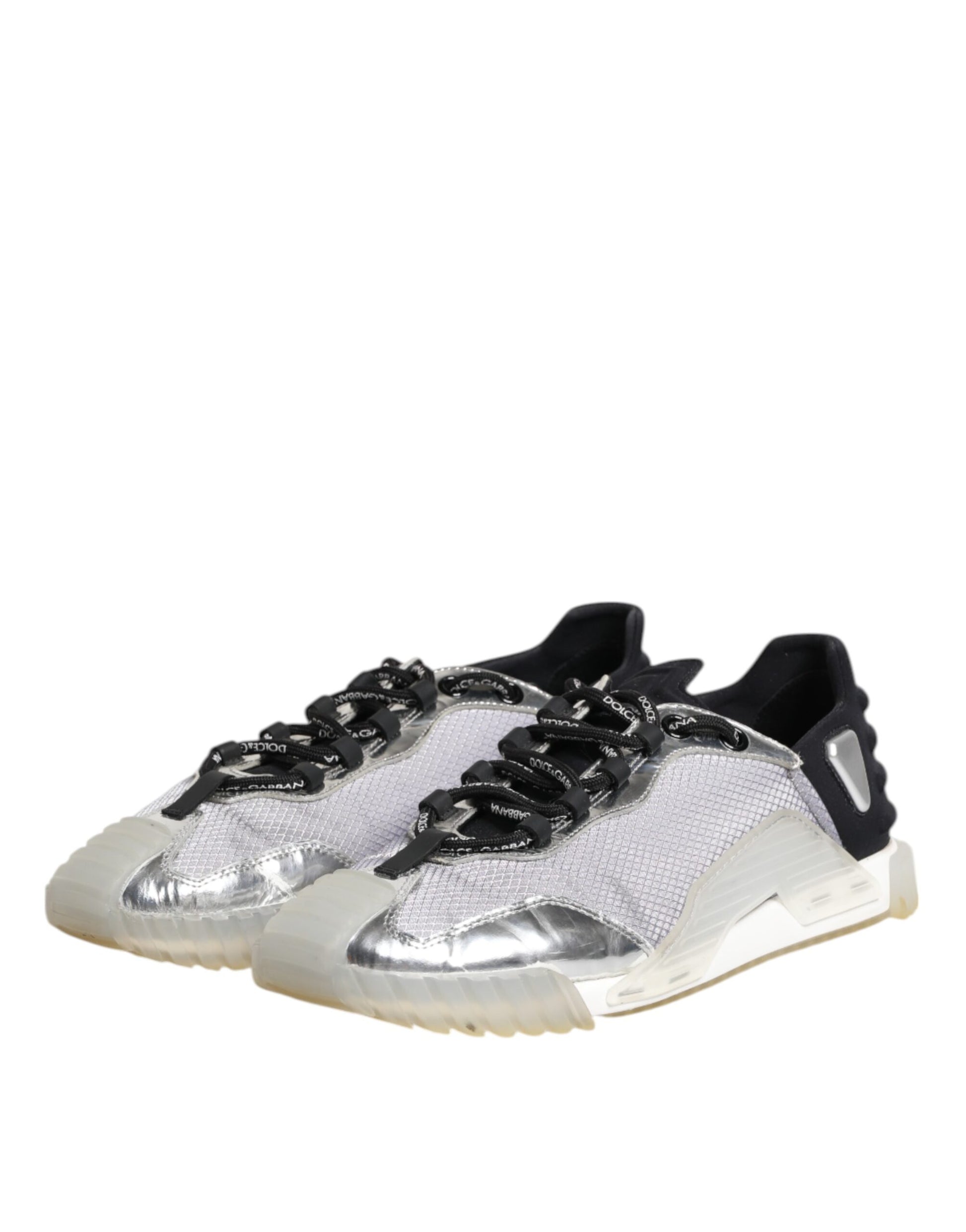 Dolce & Gabbana Black Silver NS1 Men Low Top Sneakers Shoes