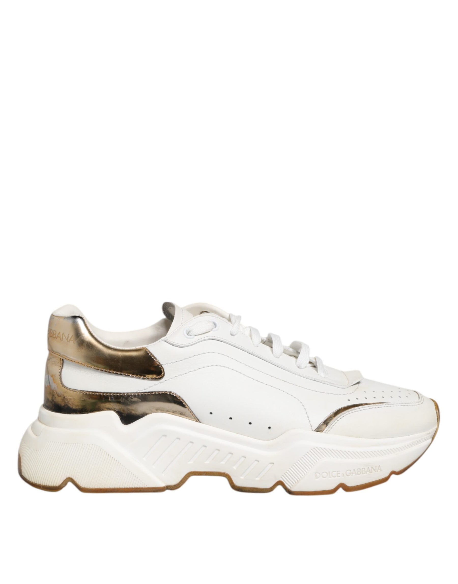 Dolce & Gabbana White Daymaster Leather Low Top Sneakers Shoes | Regal Royce