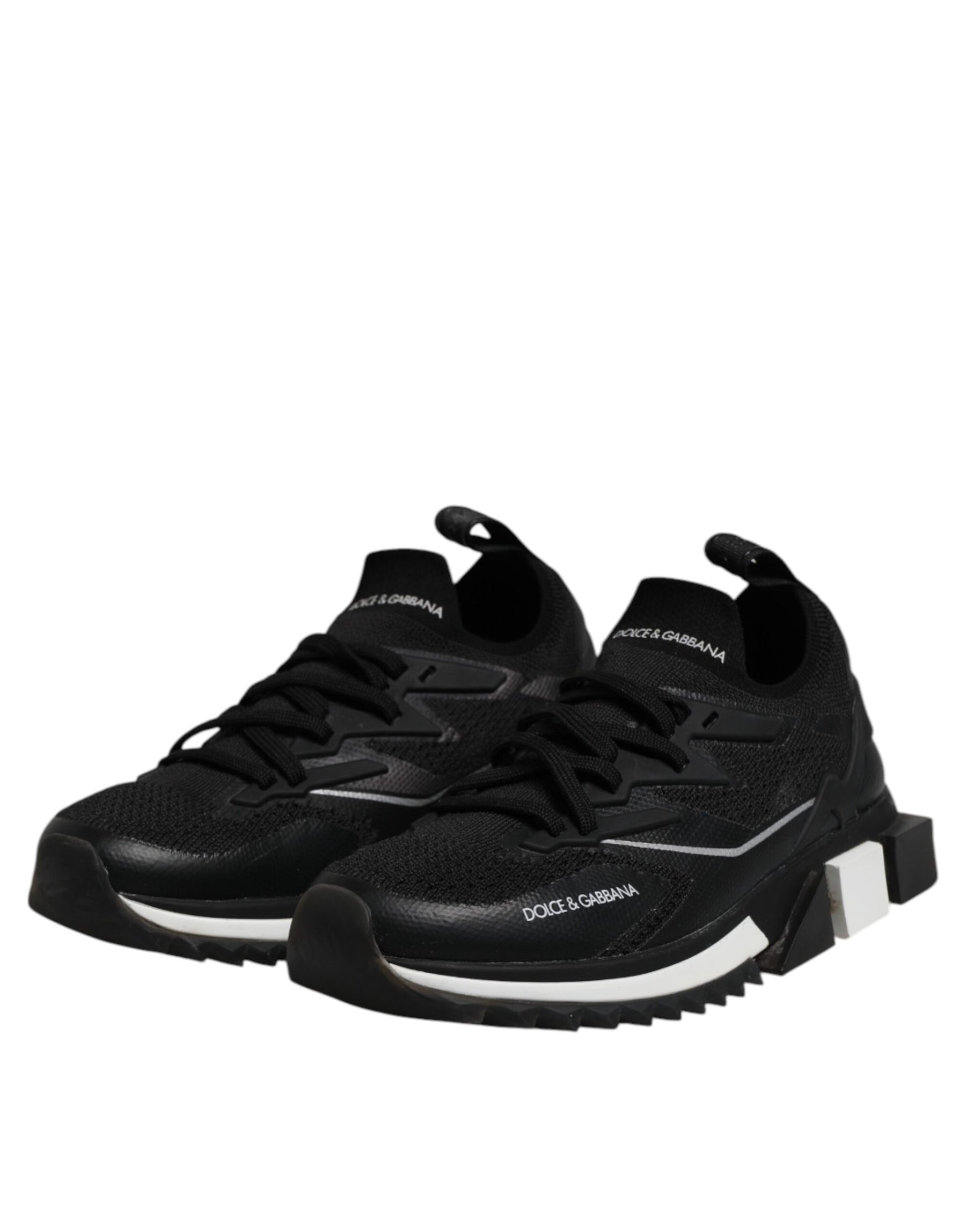 Dolce & Gabbana Black SORRENTO Lace Up Men Sneakers Shoes | Regal Royce