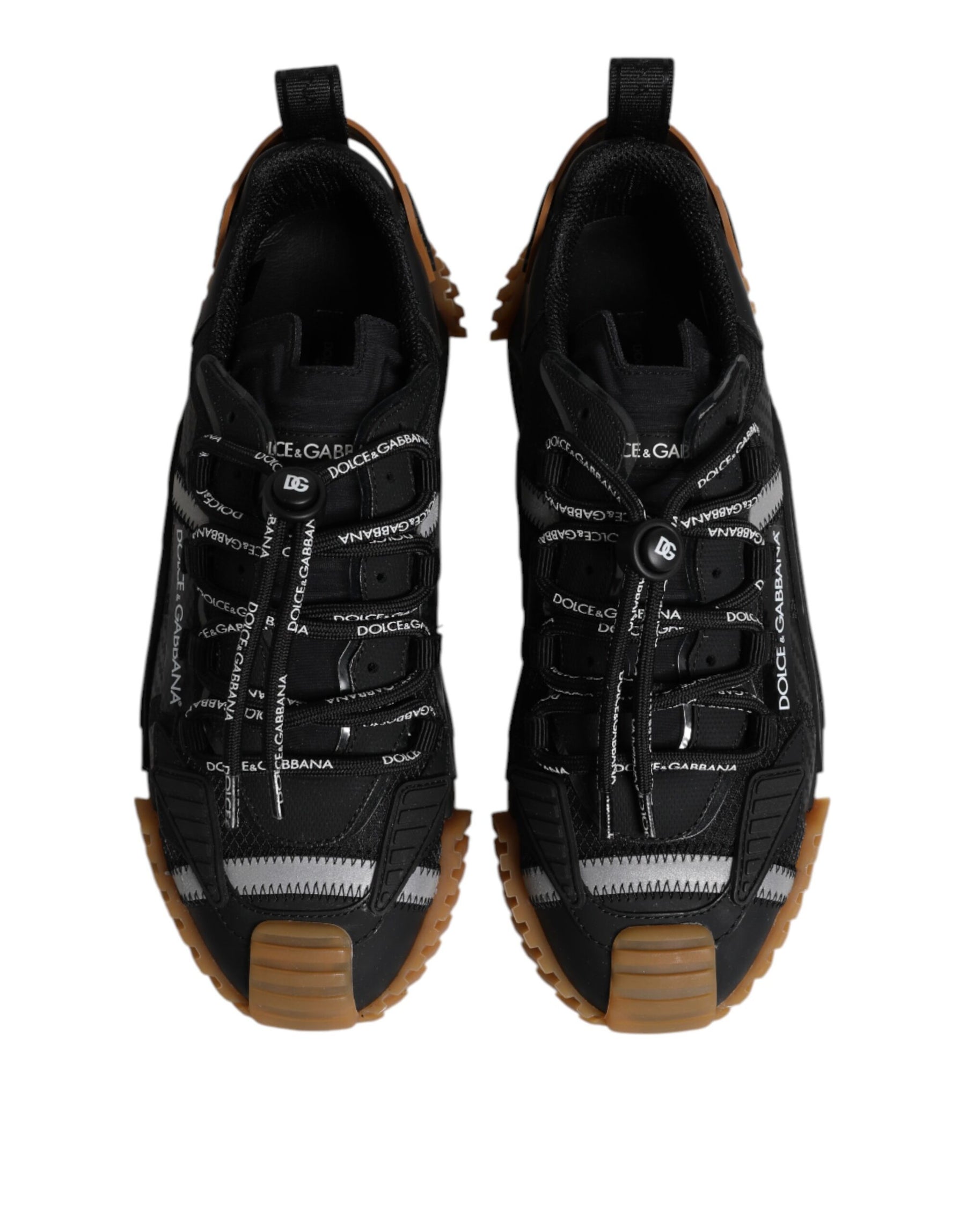 Dolce & Gabbana Black Logo Lace Up Low Top NS1 Sneakers Shoes | Regal Royce