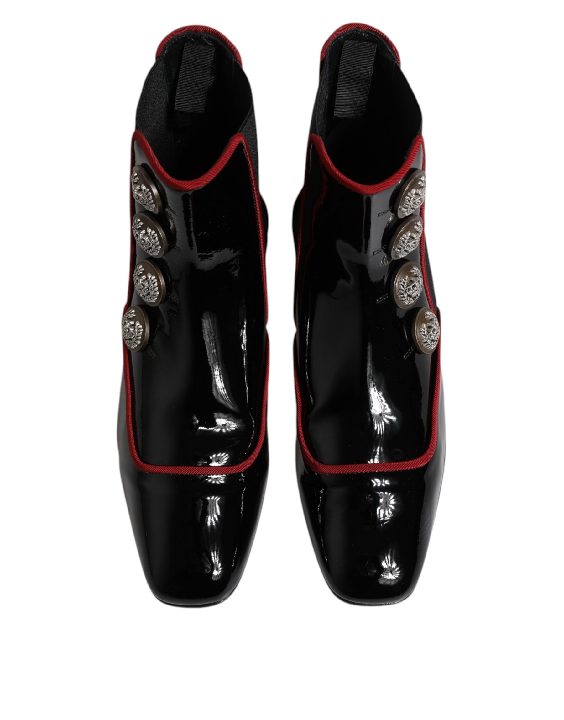 Dolce & Gabbana Black Jackie Buttoned Chelsea Boots Shoes | Regal Royce