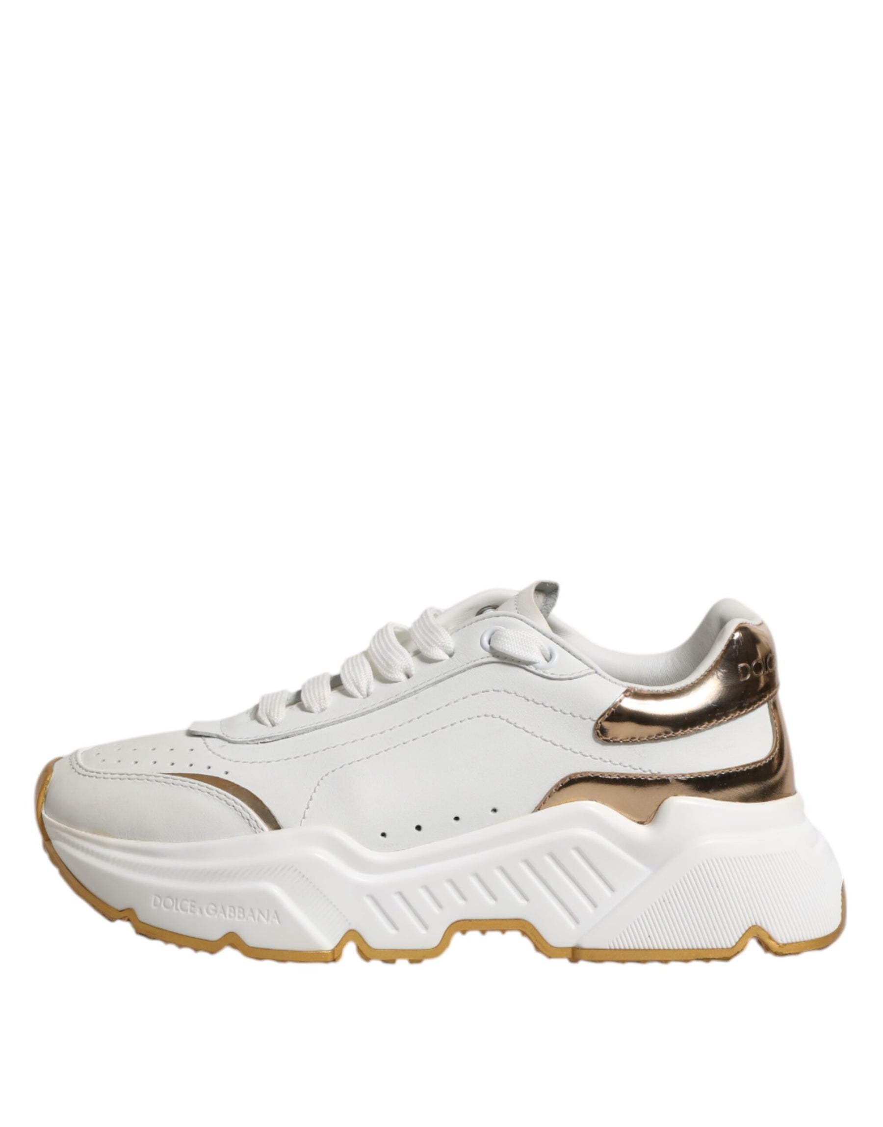 Dolce & Gabbana White Gold Daymaster Low Top Sneakers Shoes | Regal Royce