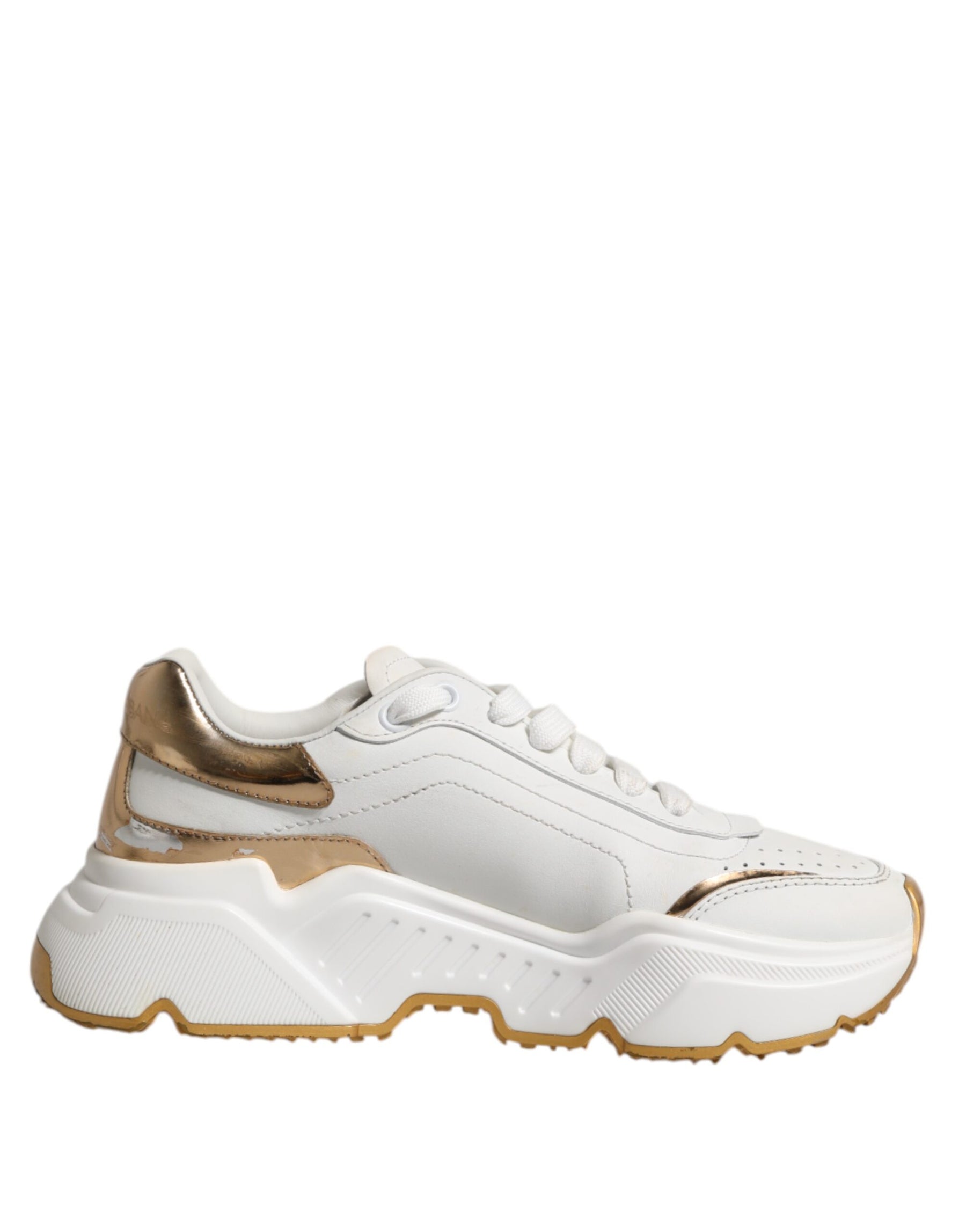 Dolce & Gabbana White Gold Daymaster Low Top Sneakers Shoes | Regal Royce