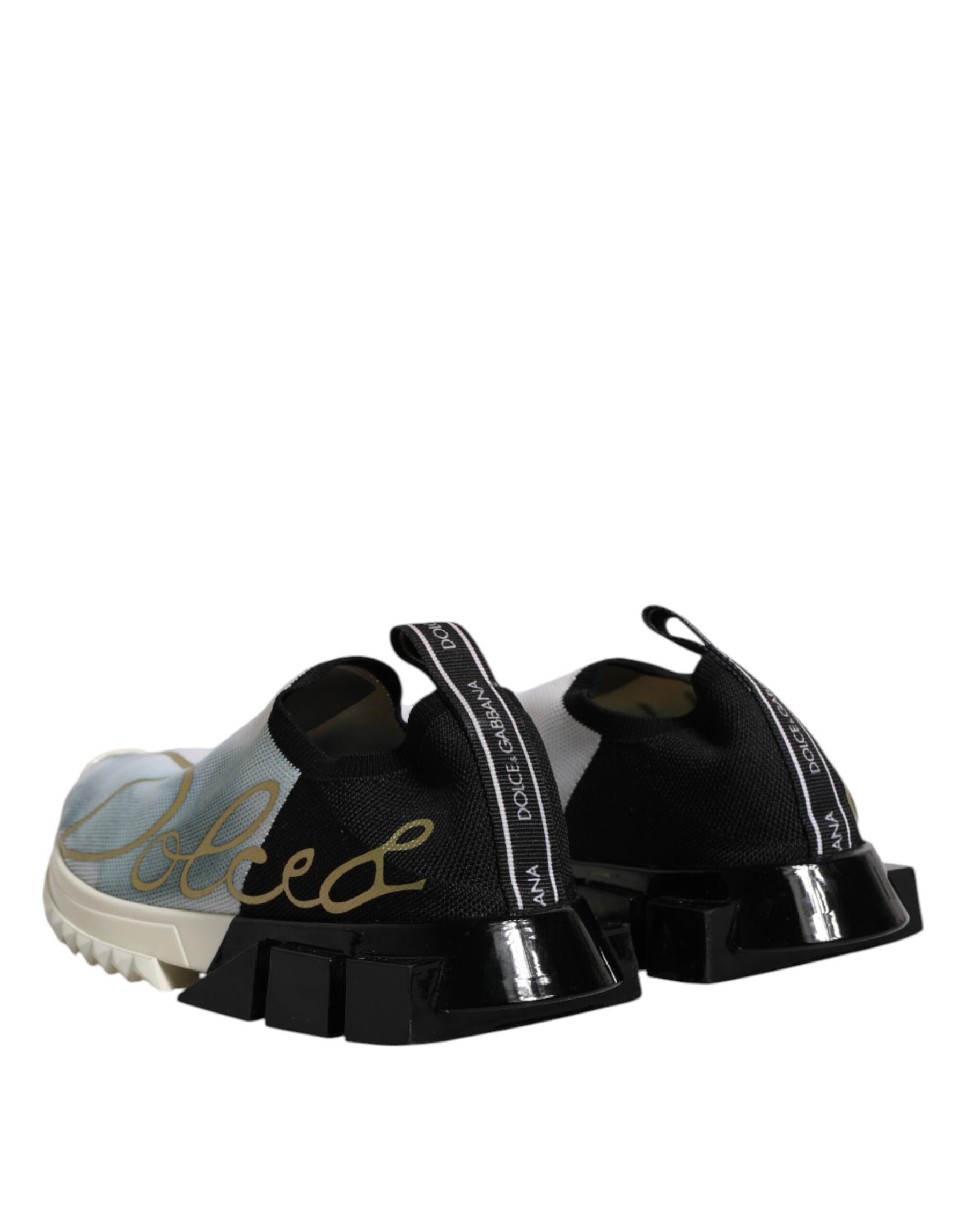 Dolce & Gabbana White Black Low Top Sorrento Sneakers Shoes | Regal Royce