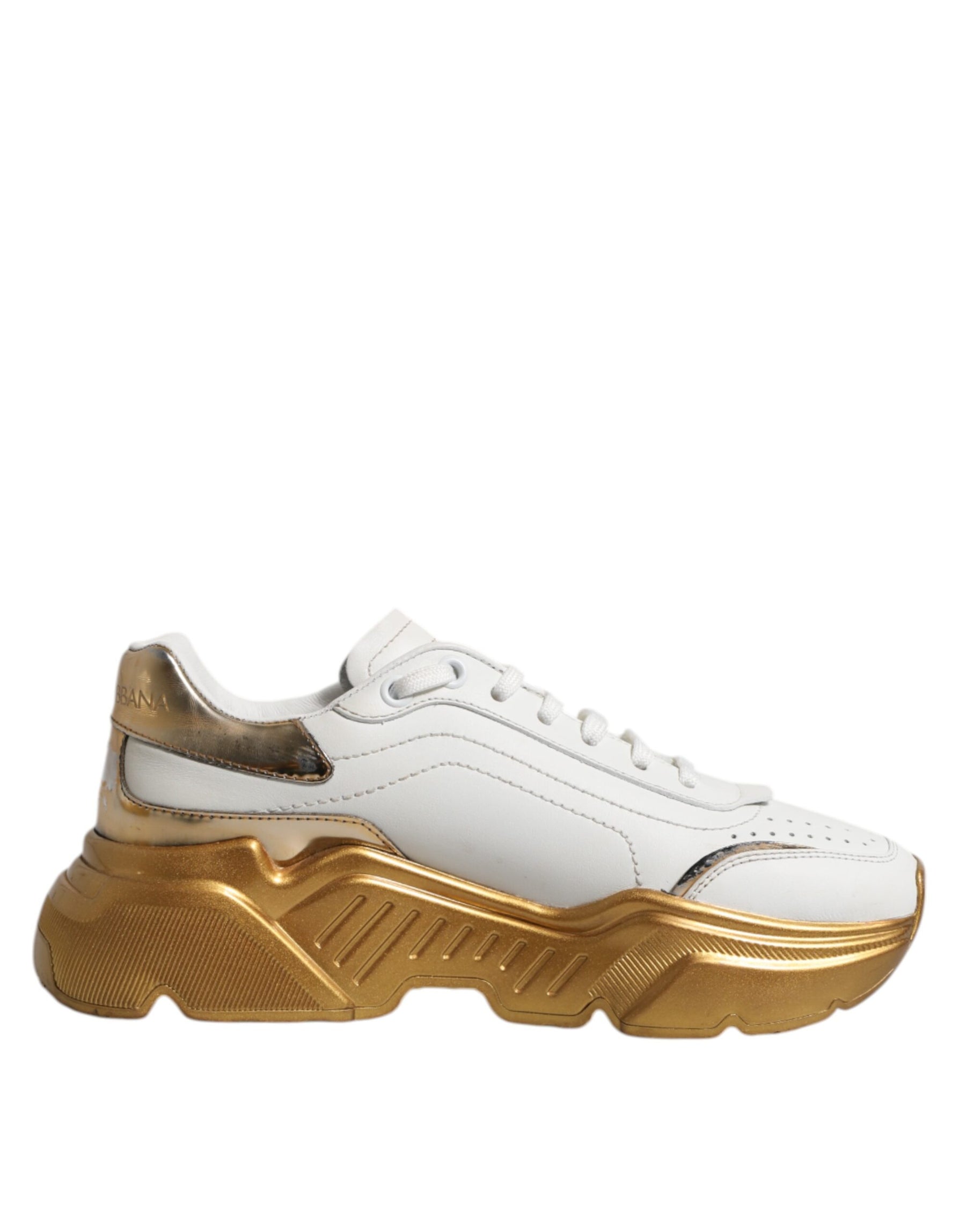 Dolce & Gabbana White Gold Daymaster Low Top Sneakers Shoes | Regal Royce