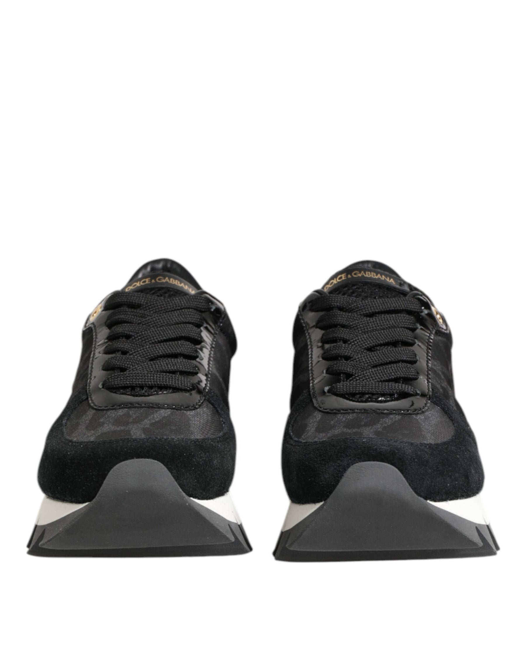 Dolce & Gabbana Black Gray Leopard Low Top Sneakers Shoes | Regal Royce