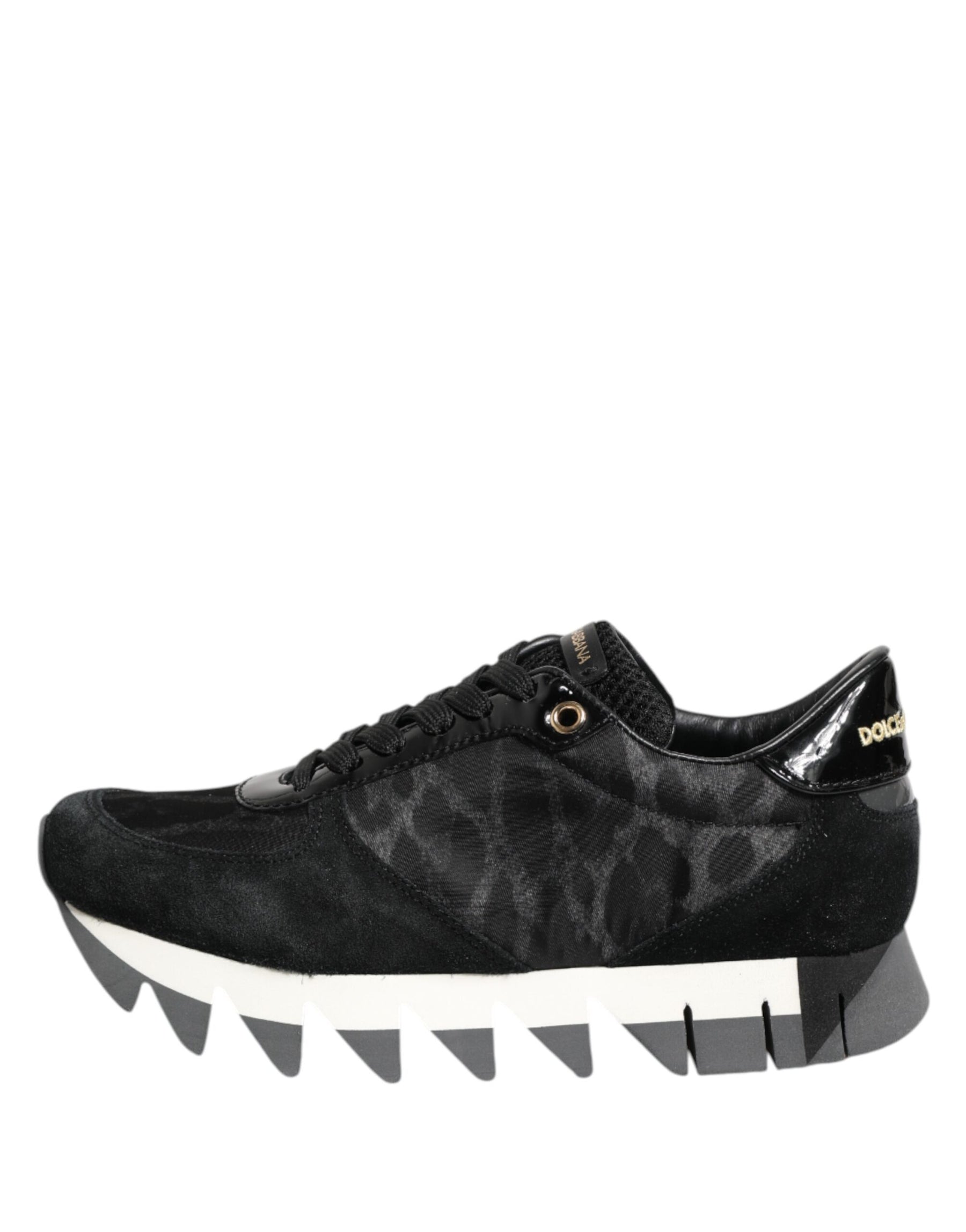 Dolce & Gabbana Black Gray Leopard Low Top Sneakers Shoes | Regal Royce