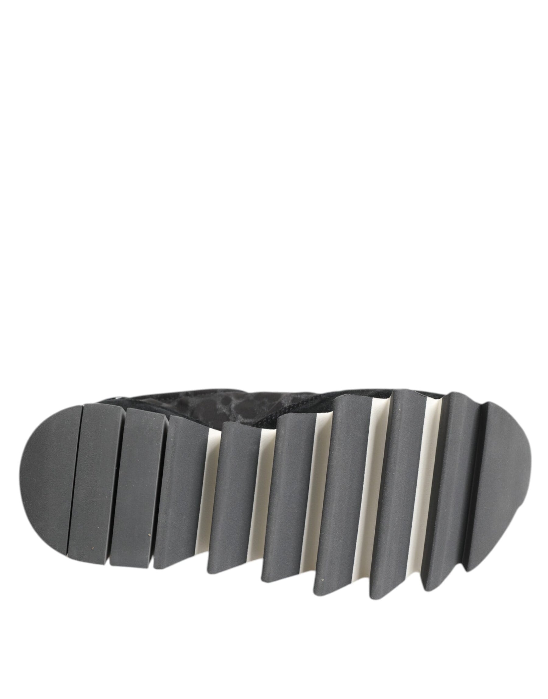 Dolce & Gabbana Black Gray Leopard Low Top Sneakers Shoes | Regal Royce