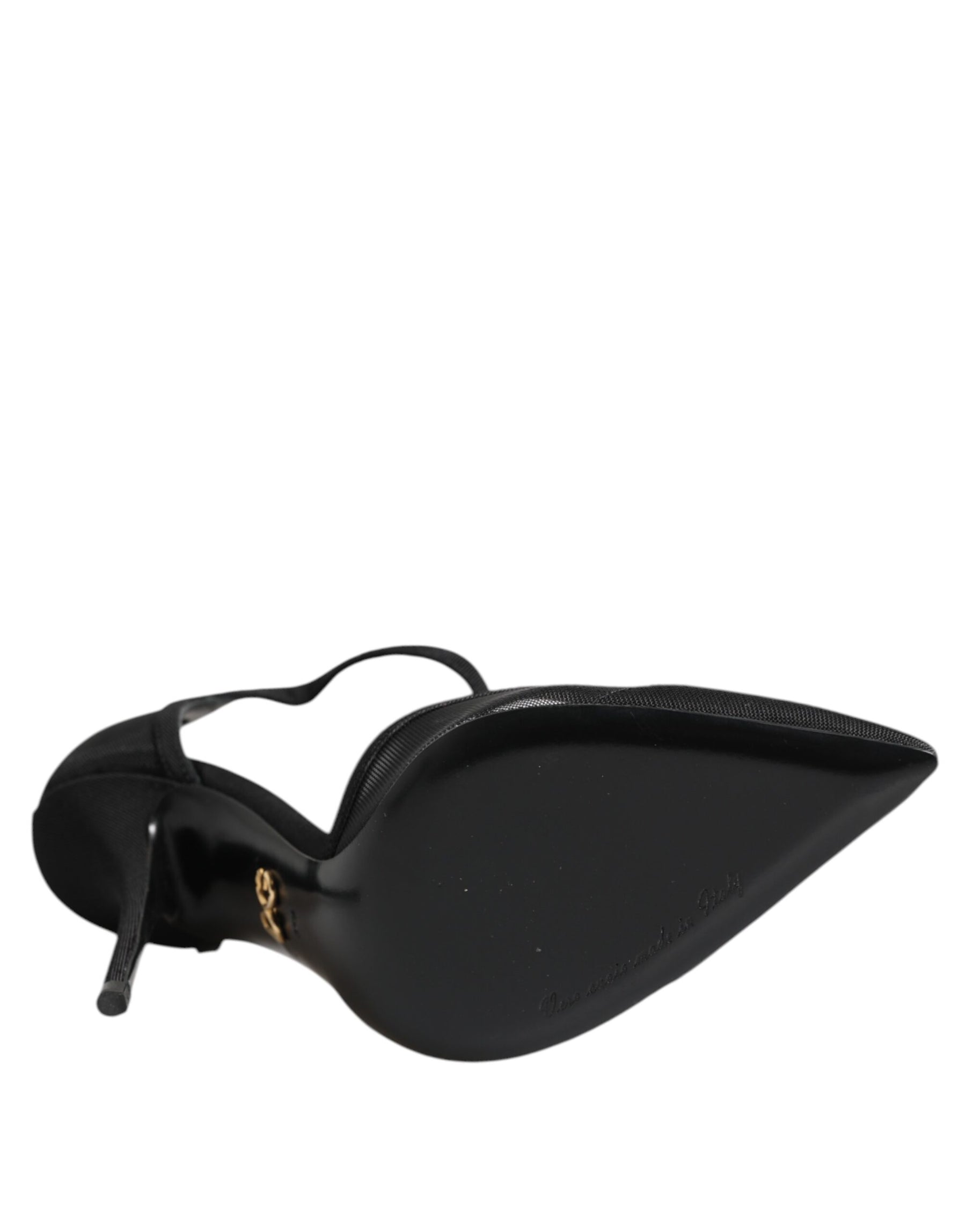 Dolce & Gabbana Black Mesh T-strap Stiletto High Heels Shoes | Regal Royce