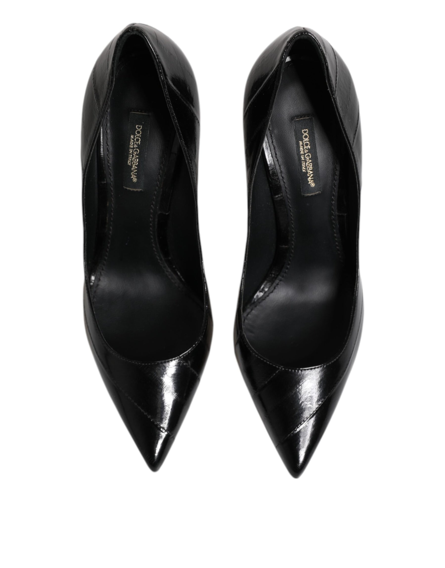 Dolce & Gabbana Black Leather Stiletto High Heels Pumps Shoes | Regal Royce