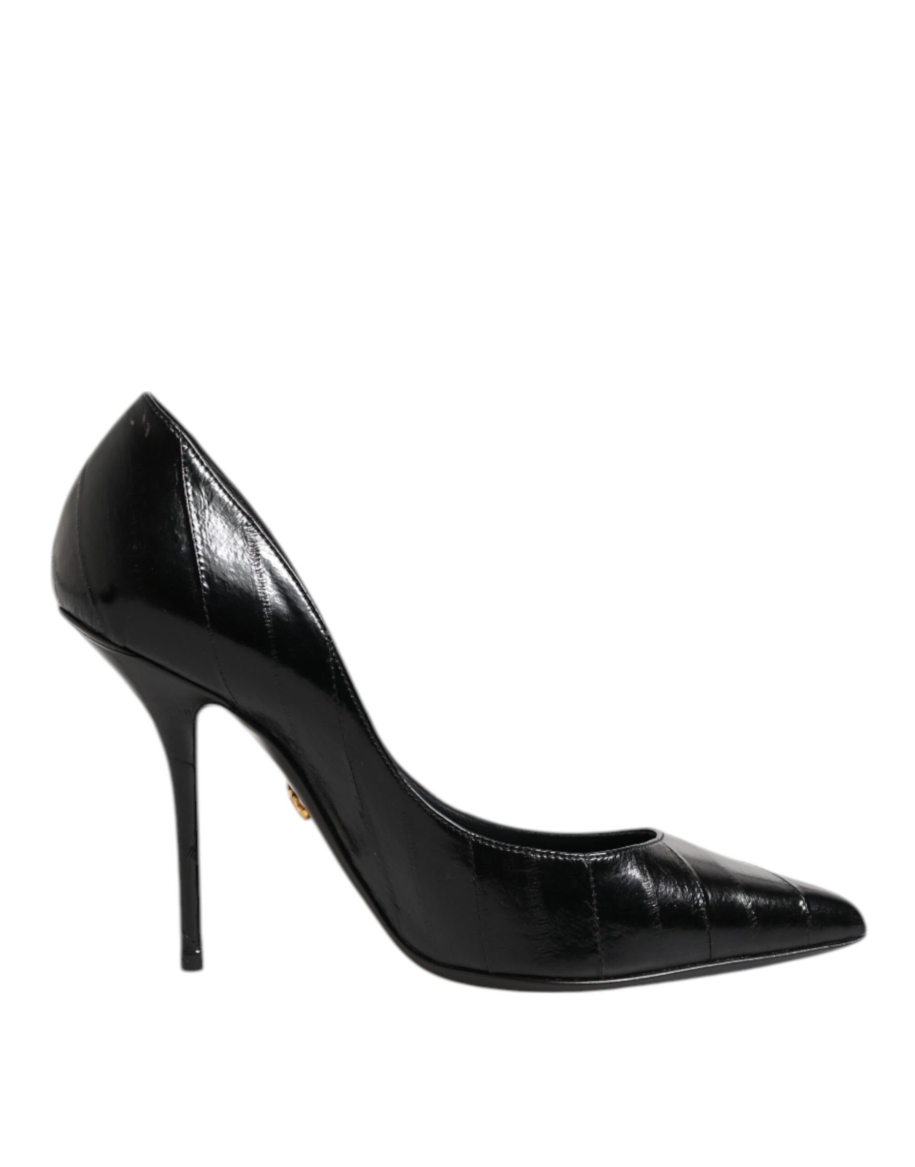 Dolce & Gabbana Black Leather Stiletto High Heels Pumps Shoes | Regal Royce