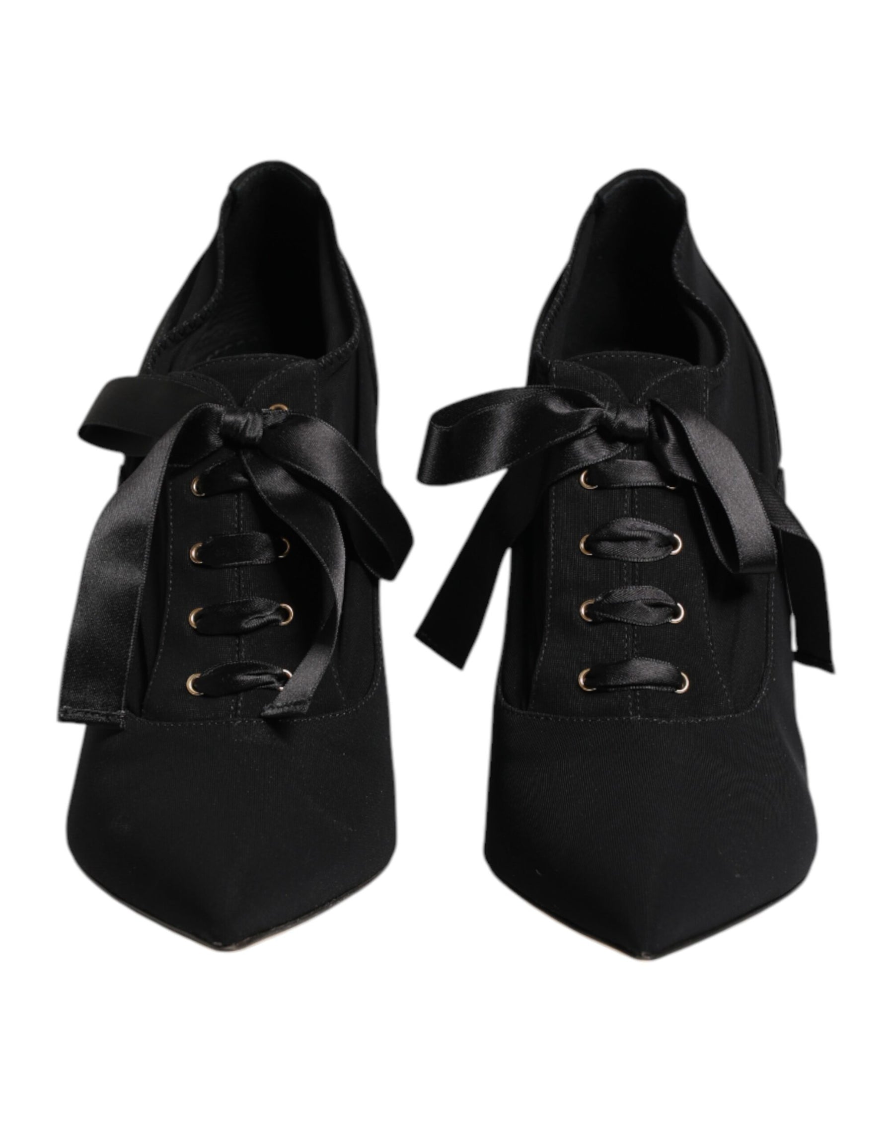 Dolce & Gabbana Black Lace Up Stiletto Heels Pumps Shoes | Regal Royce