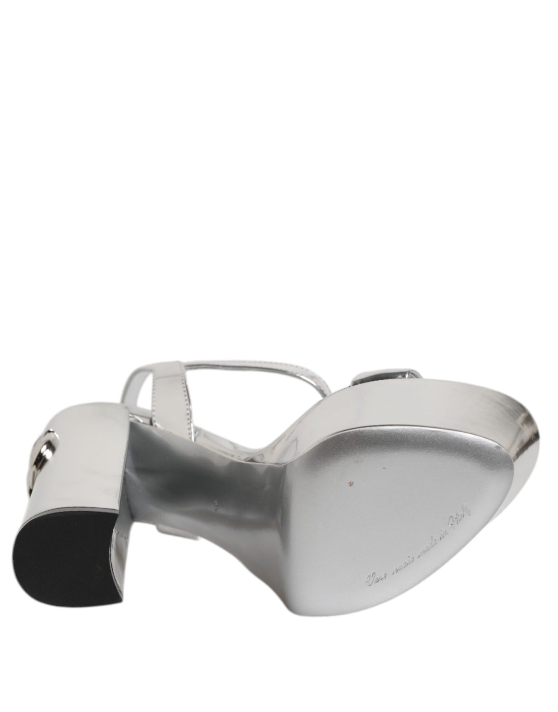 Dolce & Gabbana Silver Leather Platform Keira Sandals Shoes | Regal Royce