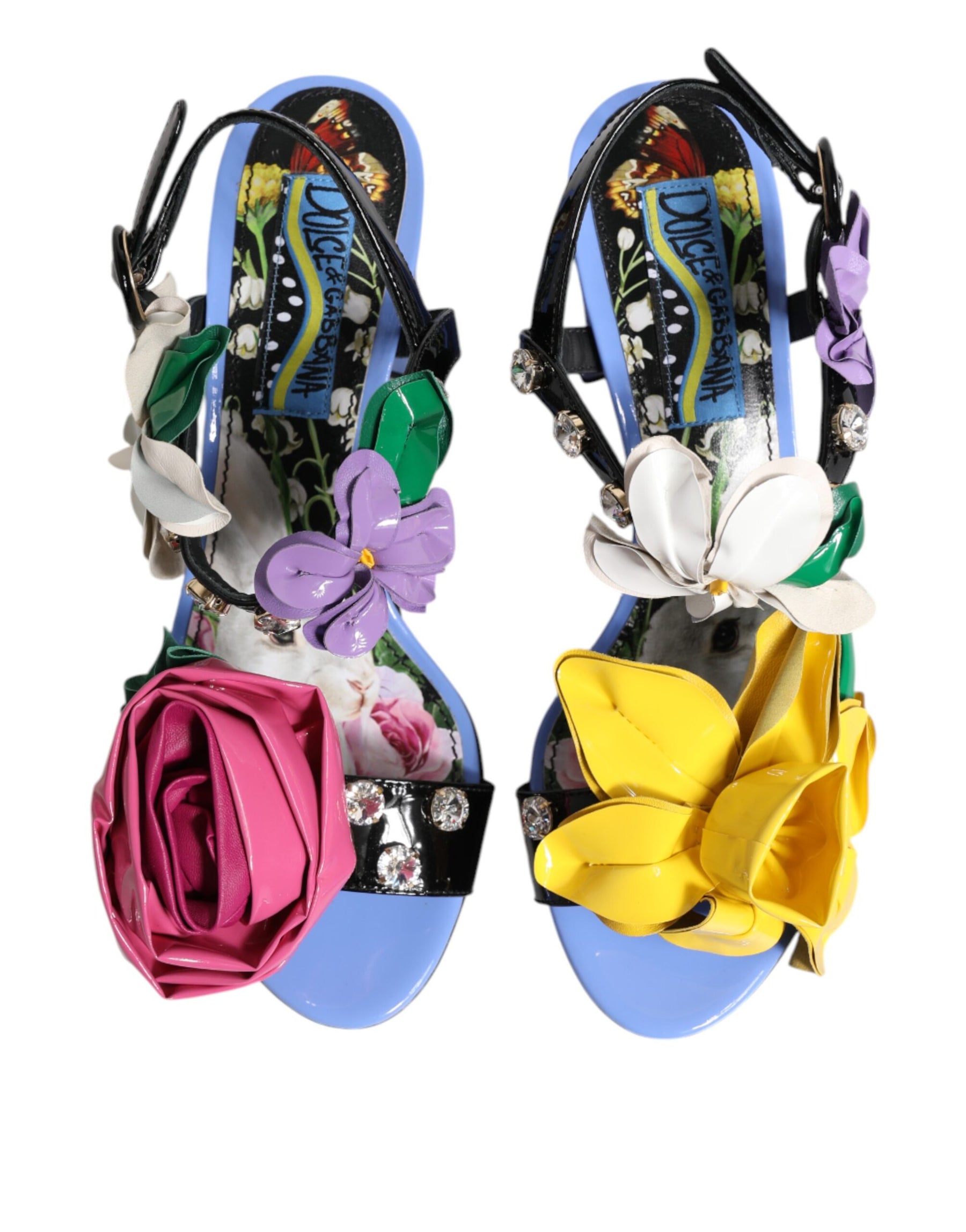 Dolce & Gabbana Multicolor Floral Crystal KEIRA Sandals Shoes | Regal Royce