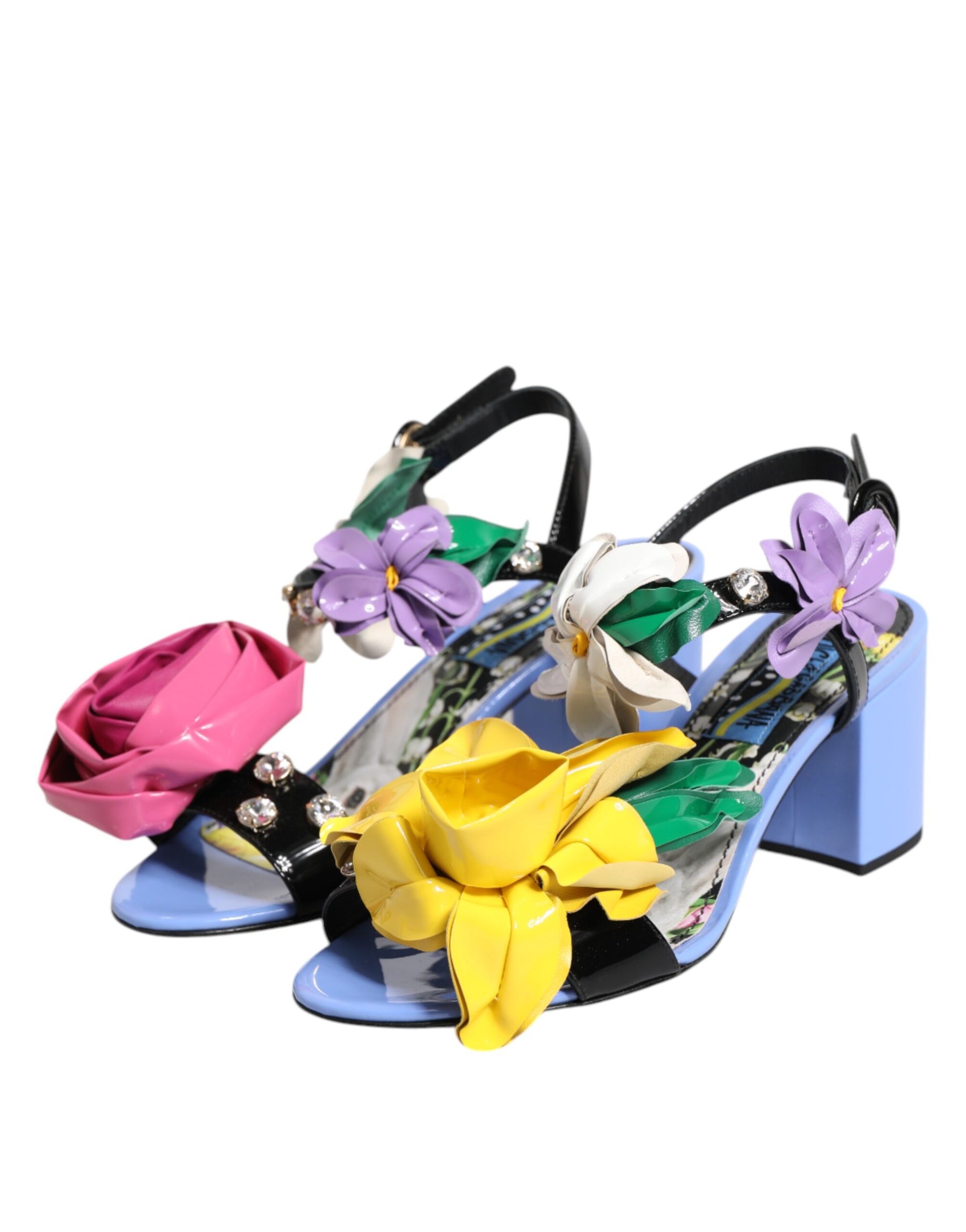 Dolce & Gabbana Multicolor Floral Crystal KEIRA Sandals Shoes | Regal Royce