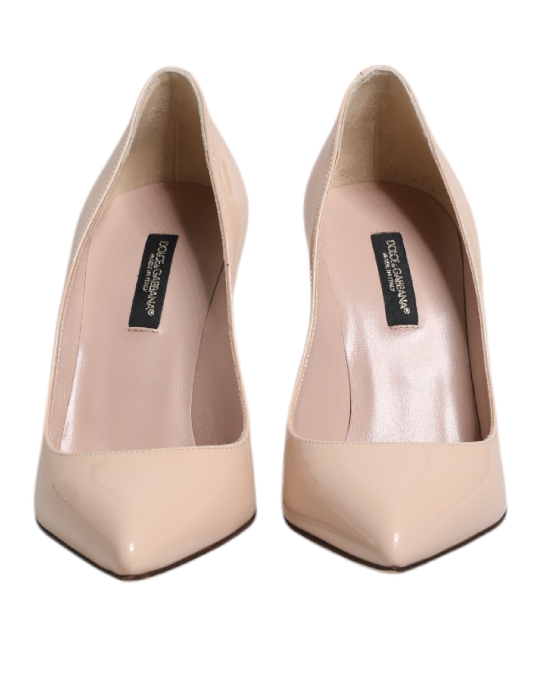 Dolce & Gabbana Beige Patent Leather Stiletto Heel Pumps Shoes | Regal Royce