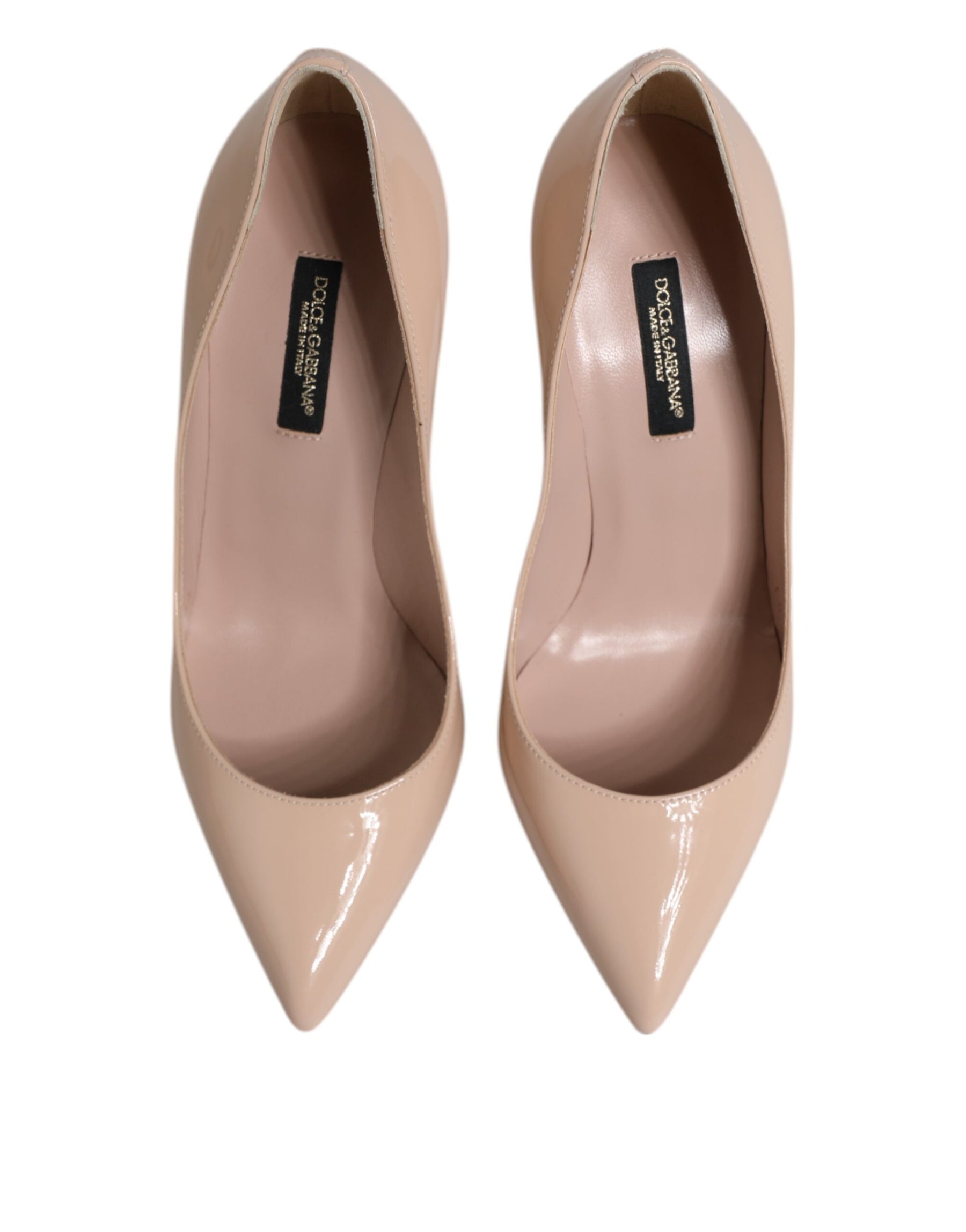 Dolce & Gabbana Beige Patent Leather Stiletto Heel Pumps Shoes | Regal Royce