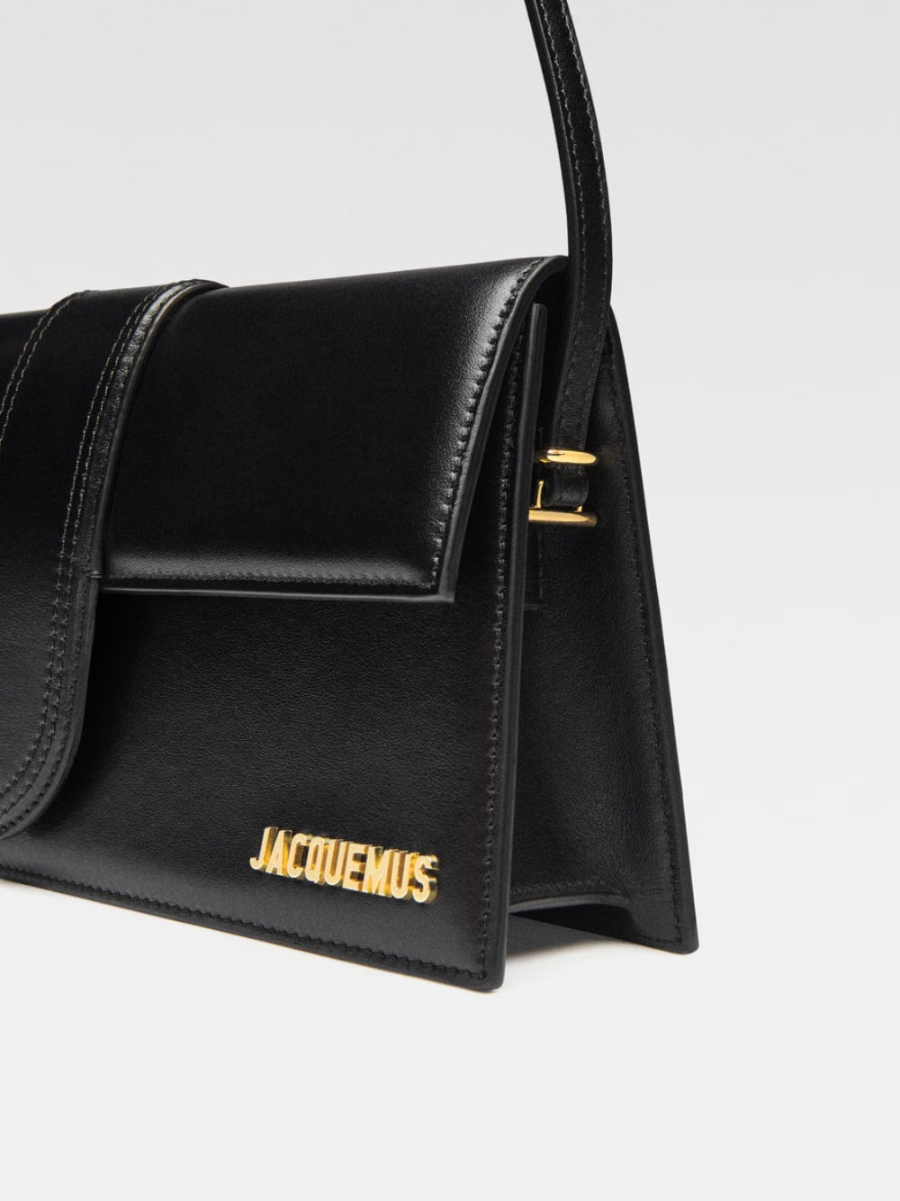 Jacquemus Black  leather Le Bambino Long bag | Regal Royce