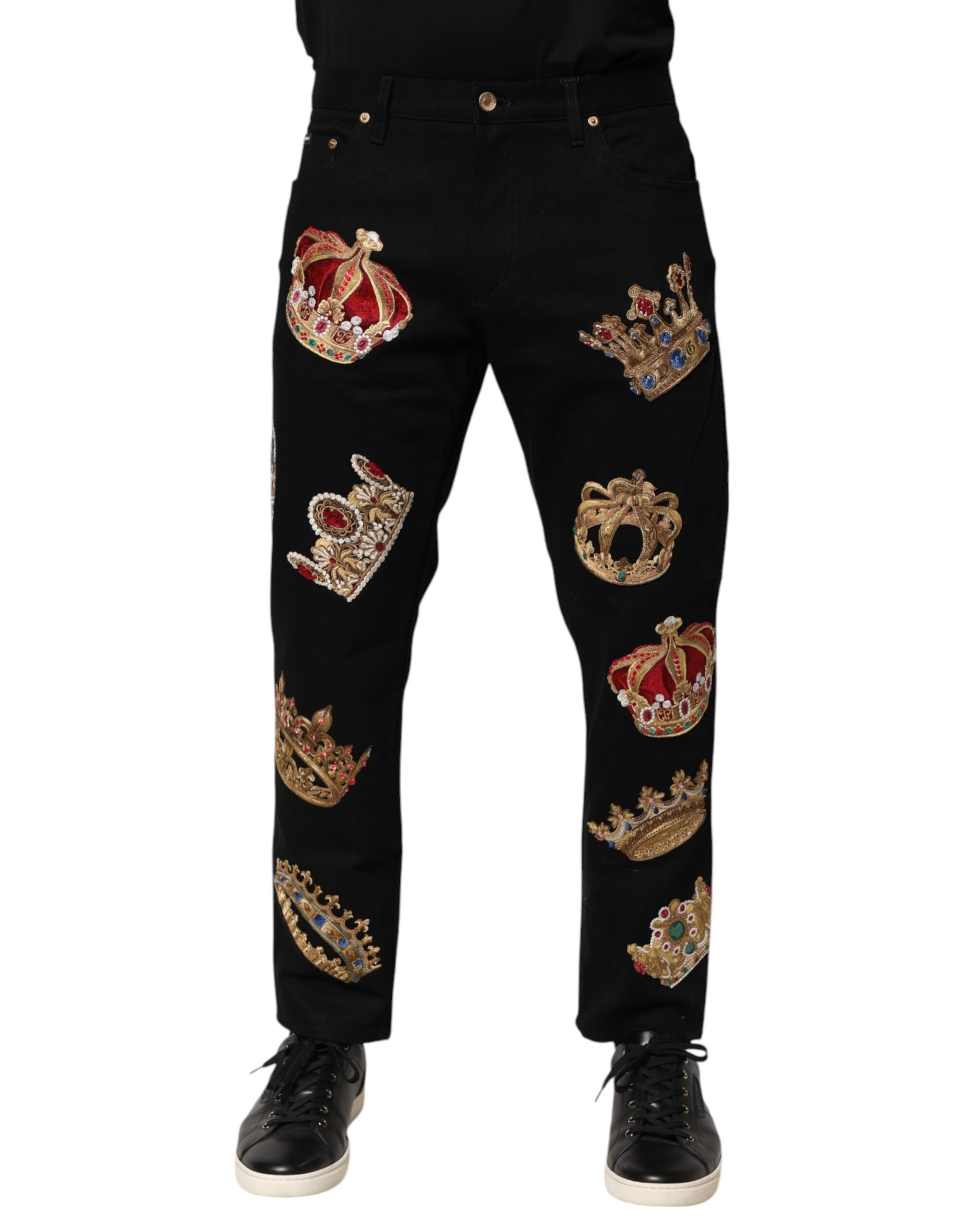Dolce & Gabbana Black Baroque Royal Men Dress Trouser Pants | Regal Royce