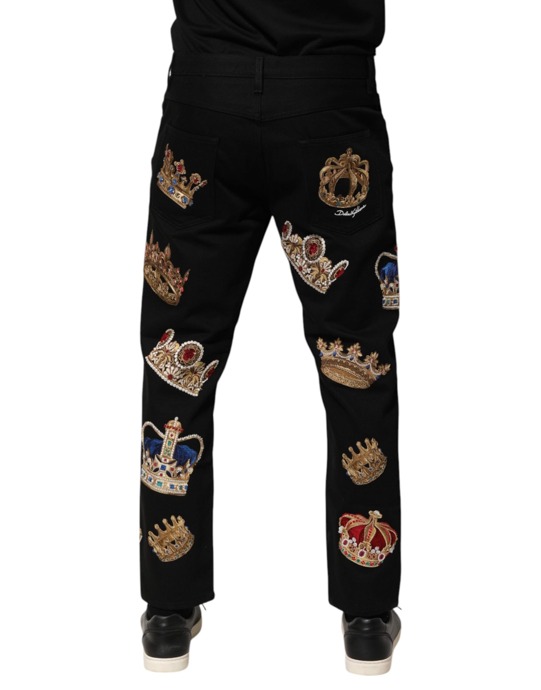 Dolce & Gabbana Black Baroque Royal Men Dress Trouser Pants | Regal Royce