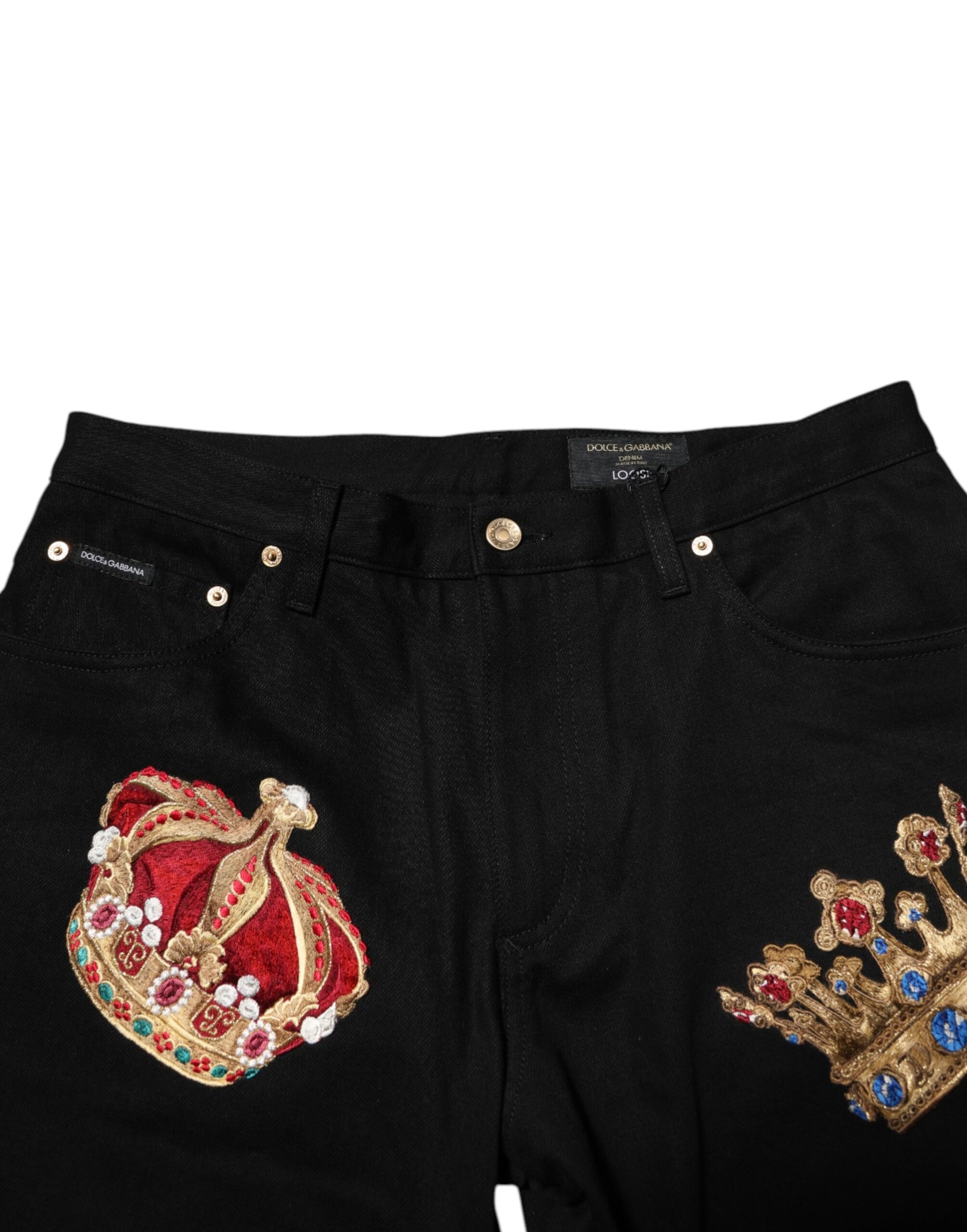 Dolce & Gabbana Black Baroque Royal Men Dress Trouser Pants | Regal Royce