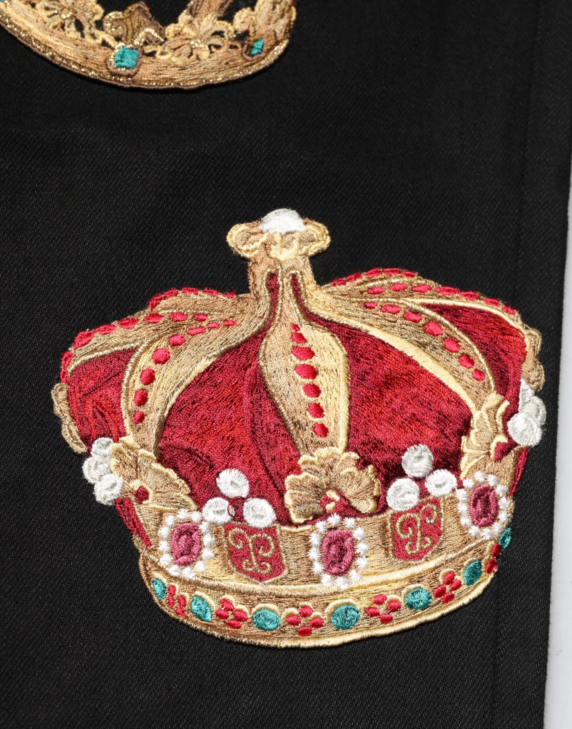 Dolce & Gabbana Black Baroque Royal Men Dress Trouser Pants