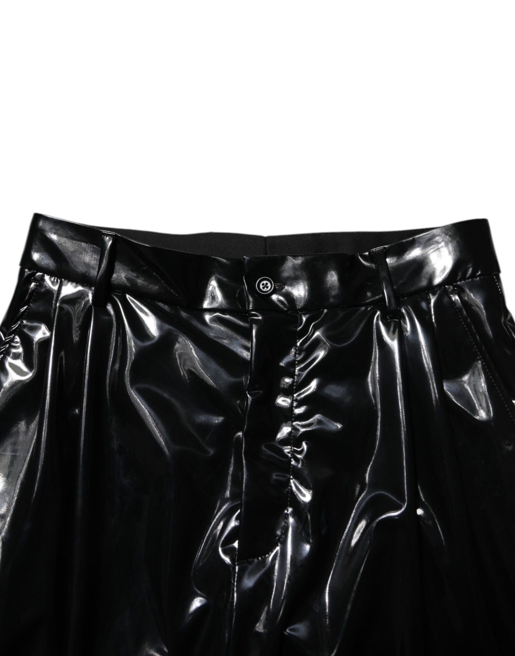 Dolce & Gabbana Black Polyester Mid Waist Men Trouser Pants | Regal Royce