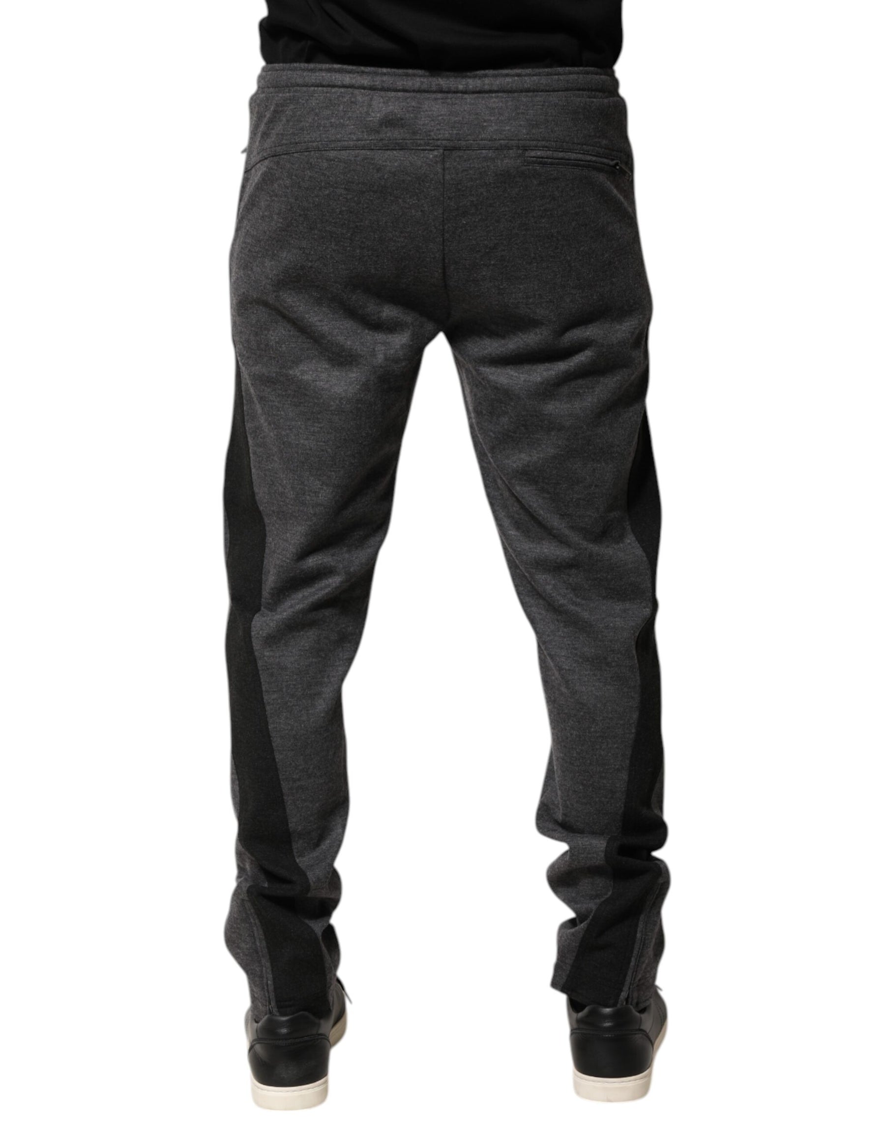 Dolce & Gabbana Gray Black Wool Blend Jogger Sweatpants  Pants | Regal Royce