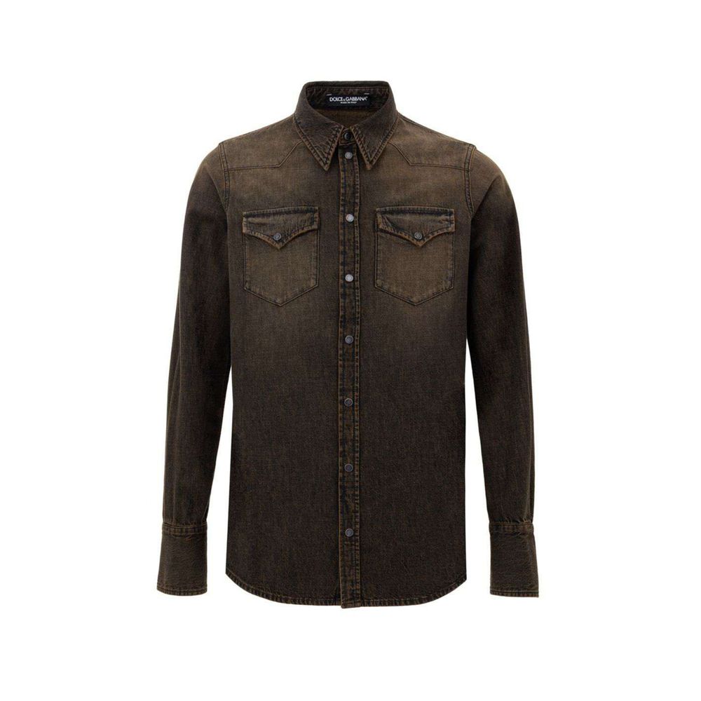 Dolce & Gabbana Brown Denim Shirt | Regal Royce