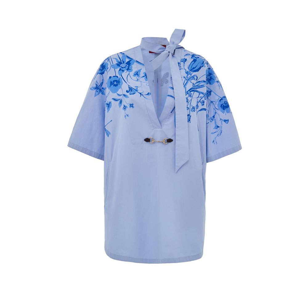 Gucci Blue Cotton Pattern Shirt | Regal Royce