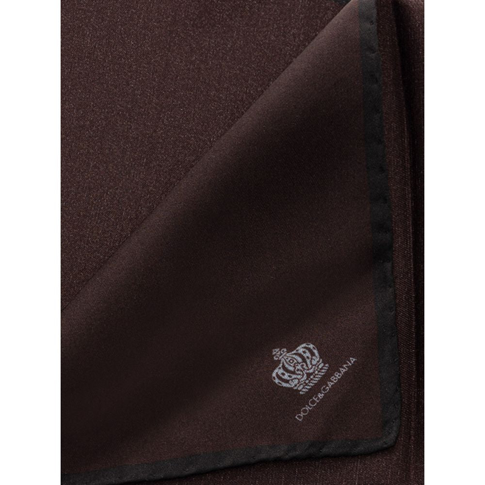 Dolce & Gabbana Brown Silk Pocket Square