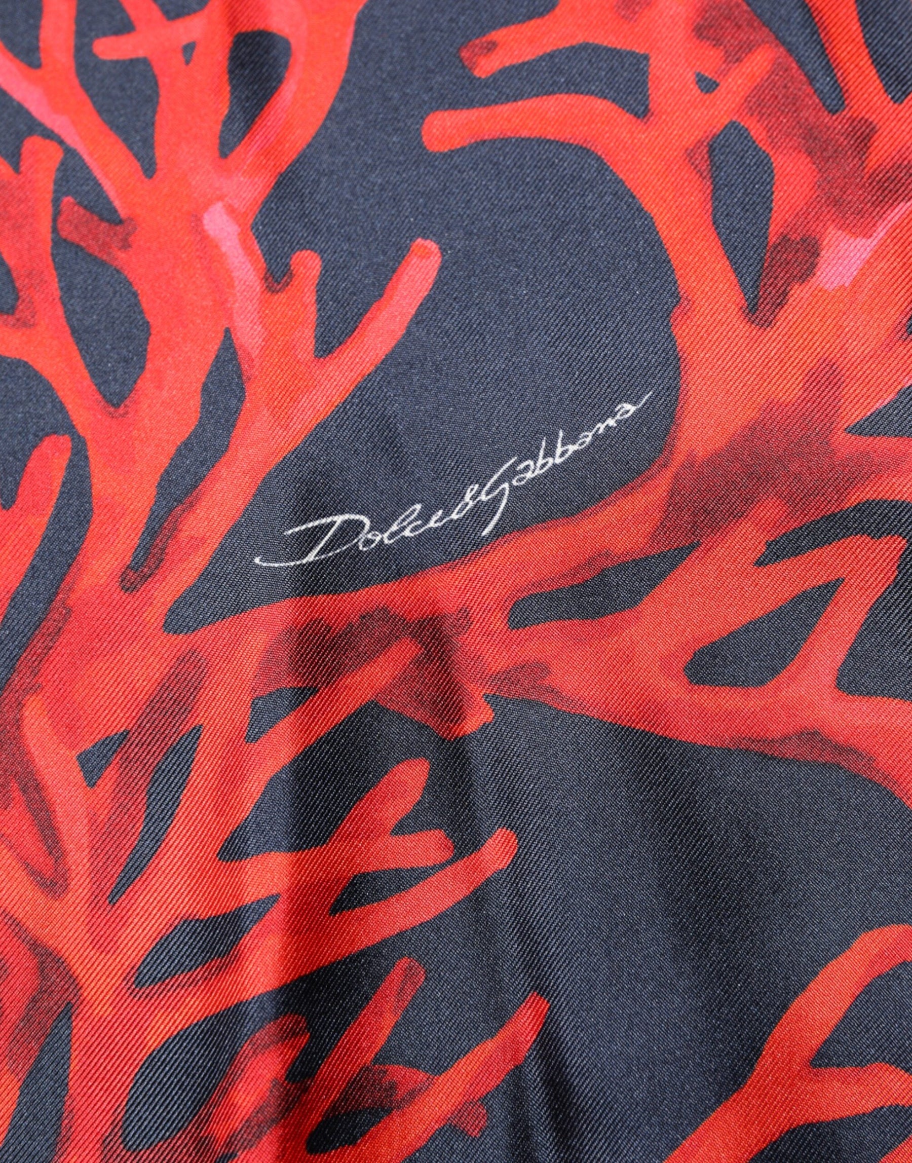 Dolce & Gabbana Navy Red Silk Coral Print Pullover Sweater | Regal Royce