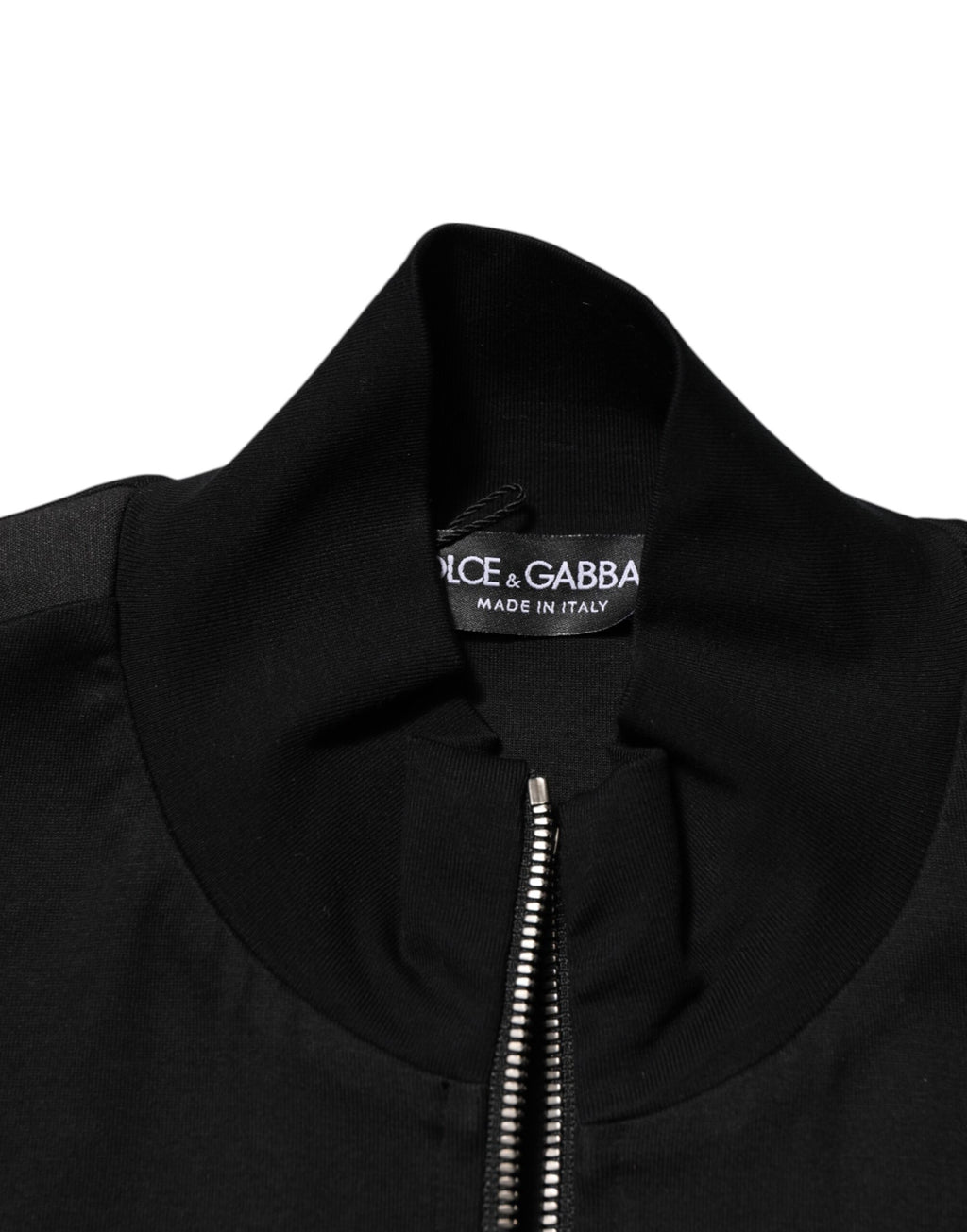 Dolce & Gabbana Black Cotton Logo Full Zip Men Bomber Jacket