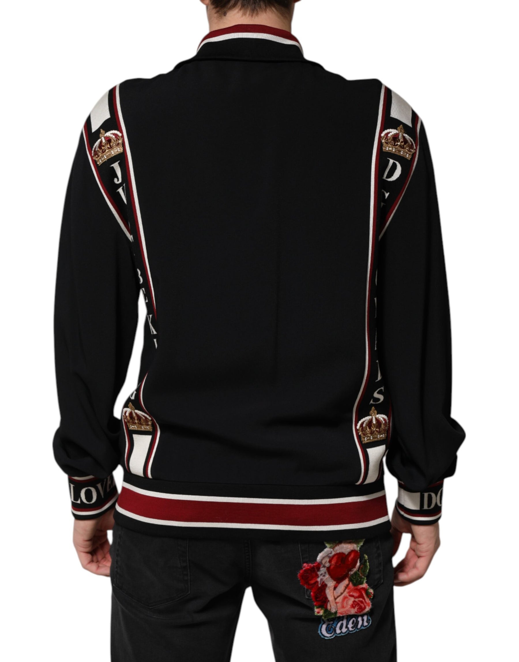 Dolce & Gabbana Black DG King Full Zip Sweatshirt  Sweater | Regal Royce