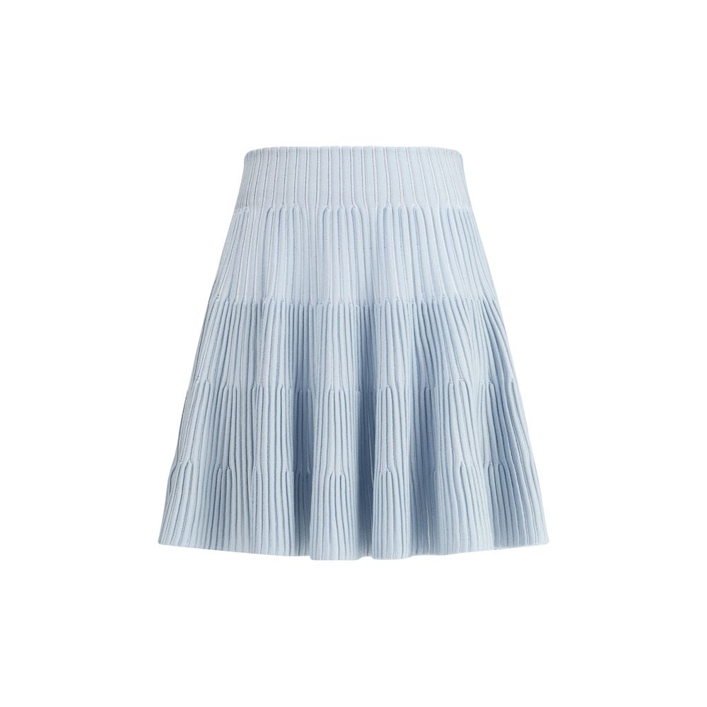 Balmain Light Blue Viscose Mini Skirt | Regal Royce